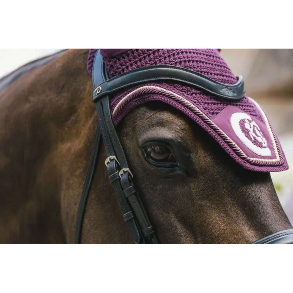 Kentucky Horsewear Bonete para Orejas Wellington 3D Logo Morado