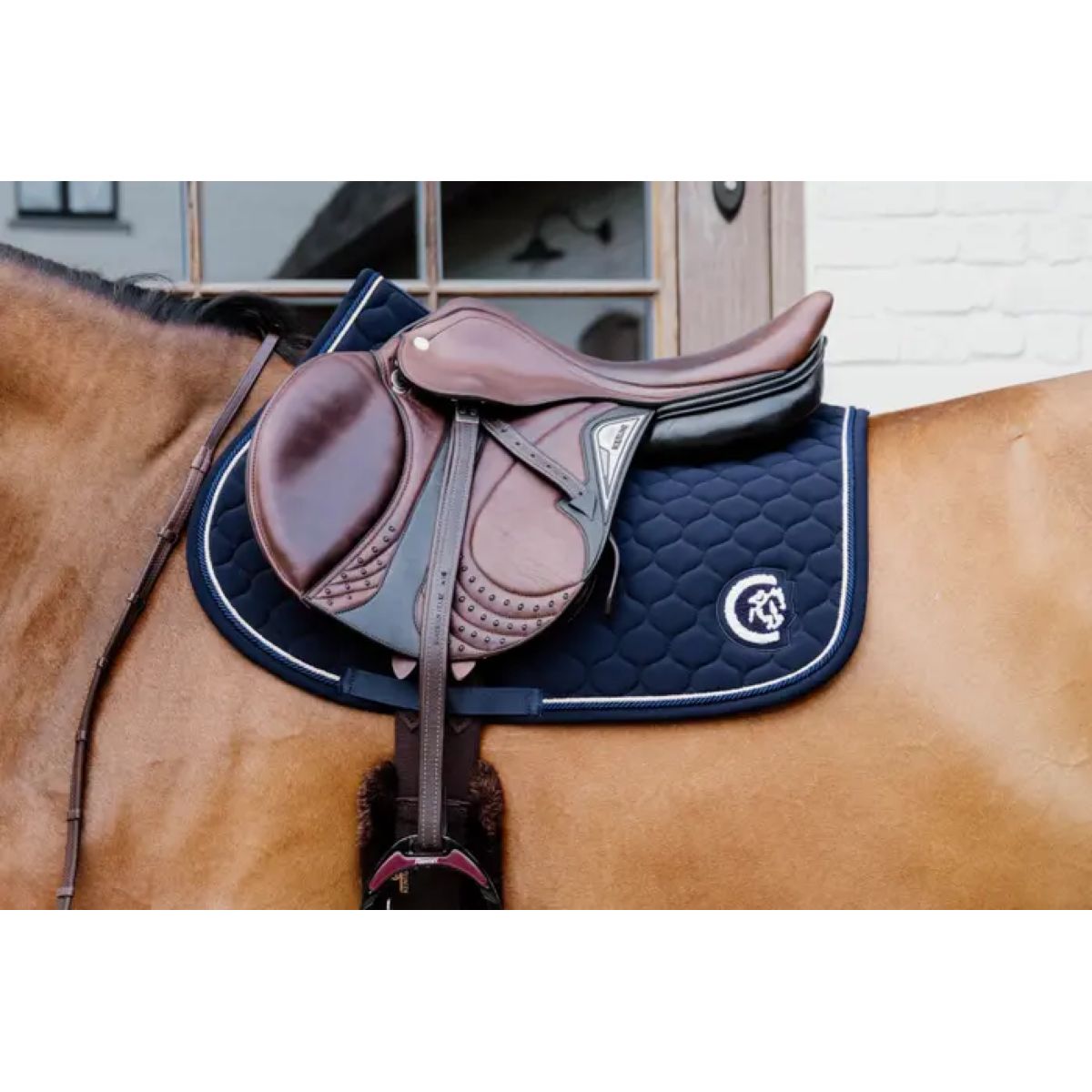 Kentucky Horsewear Mantilla Onion Quilt 3D Logo Springen Navy