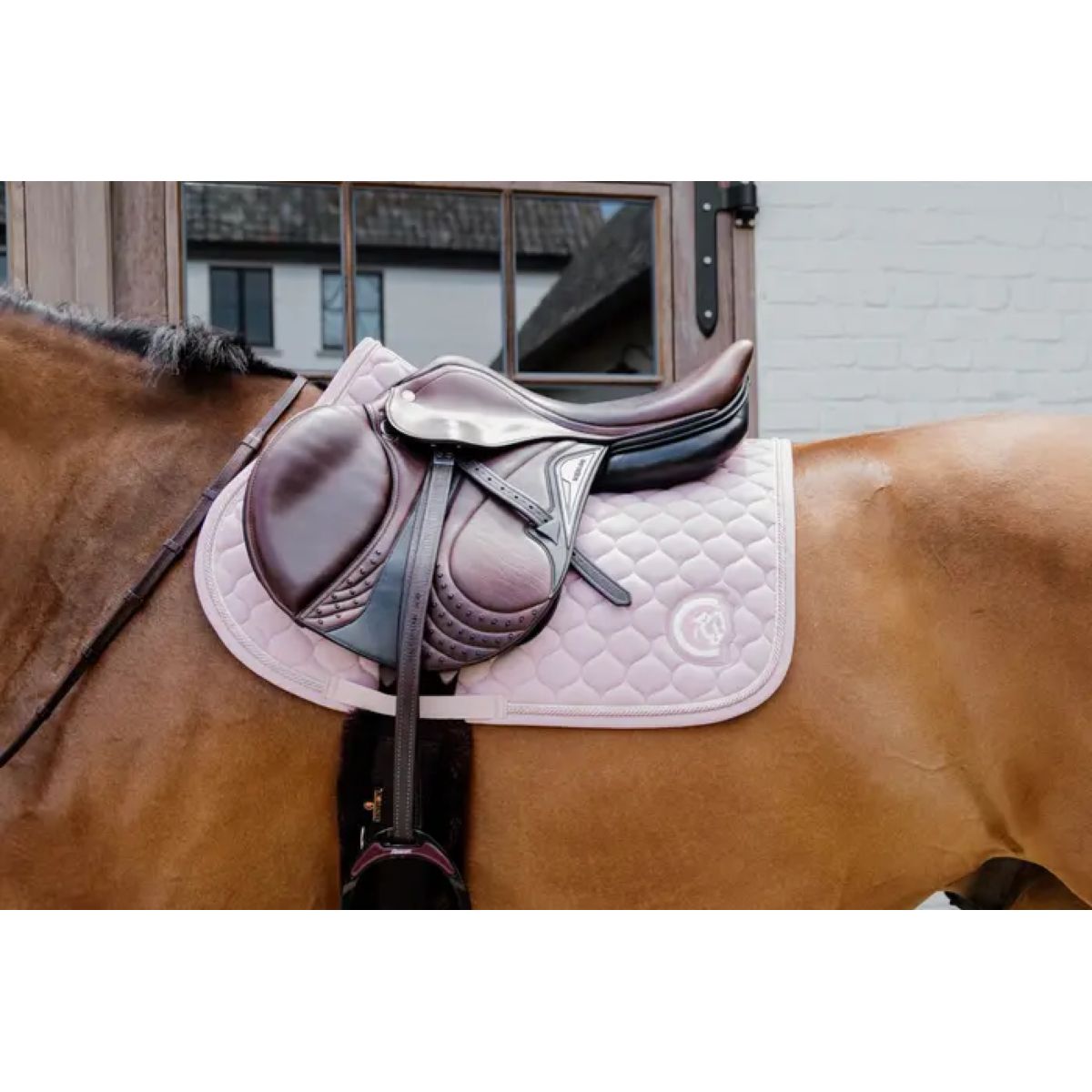 Kentucky Horsewear Mantilla Onion Quilt 3D Logo Springen Rosa claro