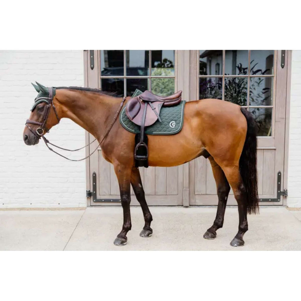Kentucky Horsewear Mantilla Onion Quilt 3D Logo Saltando Pine Green