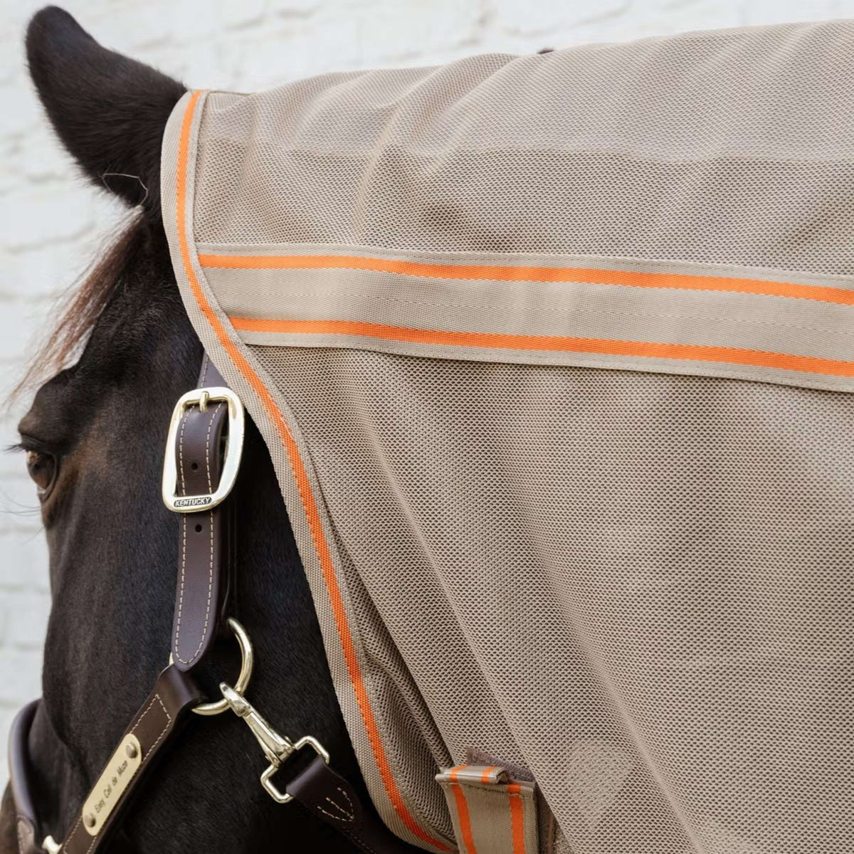 Kentucky Horsewear Manta Antimoscas Comfort Mesh Beige/Naranja