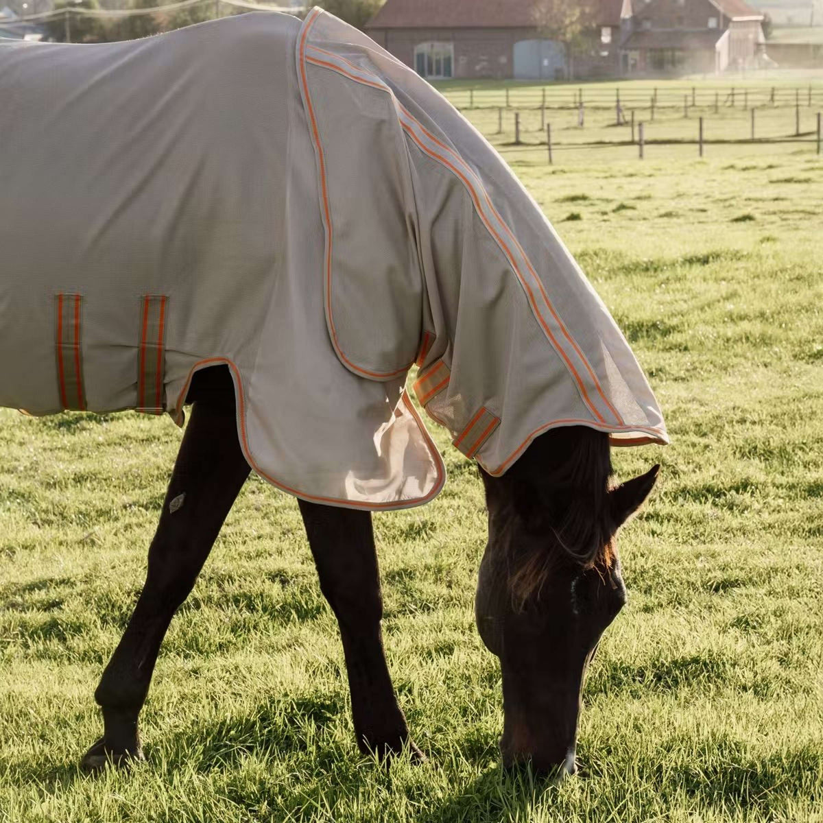 Kentucky Horsewear Manta Antimoscas Comfort Mesh Beige/Naranja