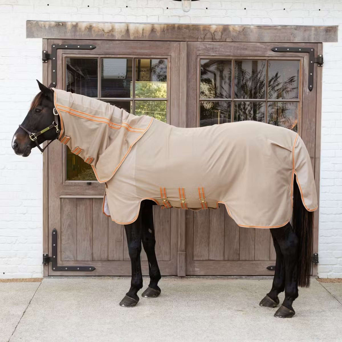 Kentucky Horsewear Manta Antimoscas Comfort Mesh Beige/Naranja