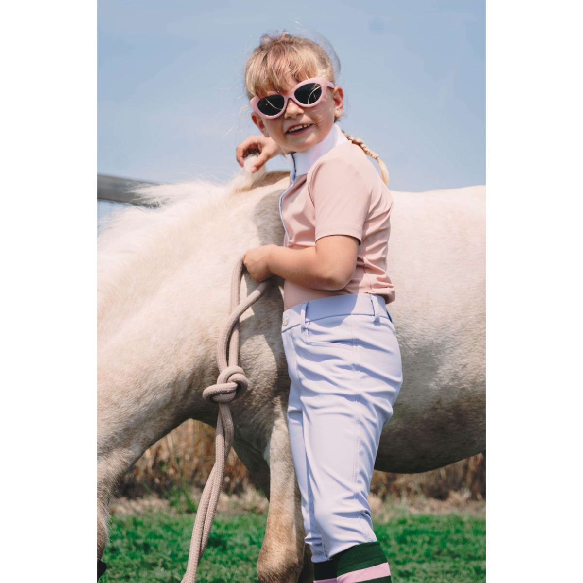 Kentucky Pantalón de Equitación Miami City Knee Grip Girls Lila