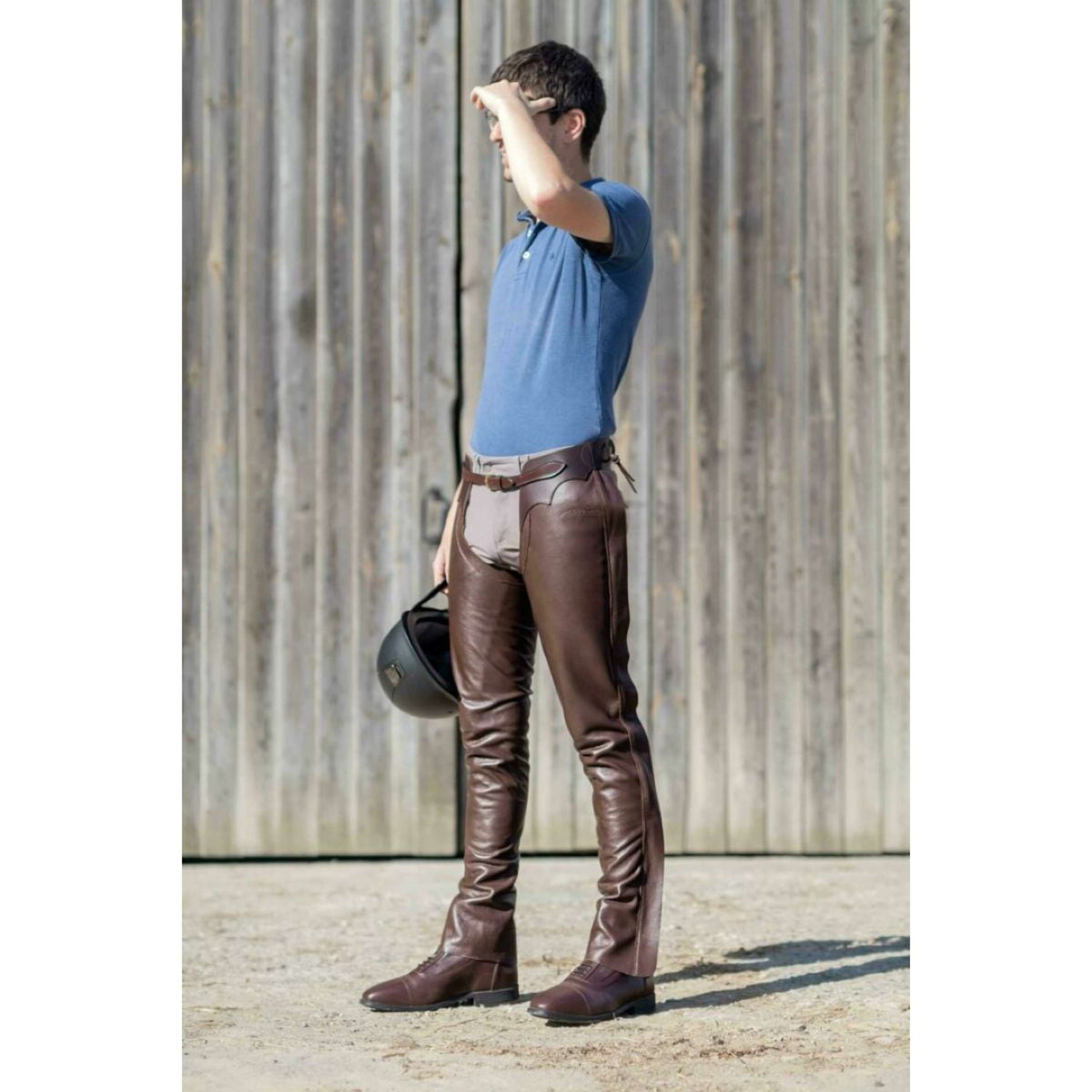 Dyon Chaps largos de Cuero Standard Marron