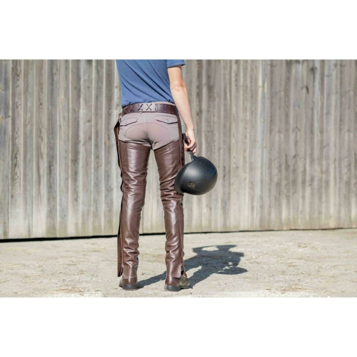 Dyon Chaps largos de Cuero Standard Marron
