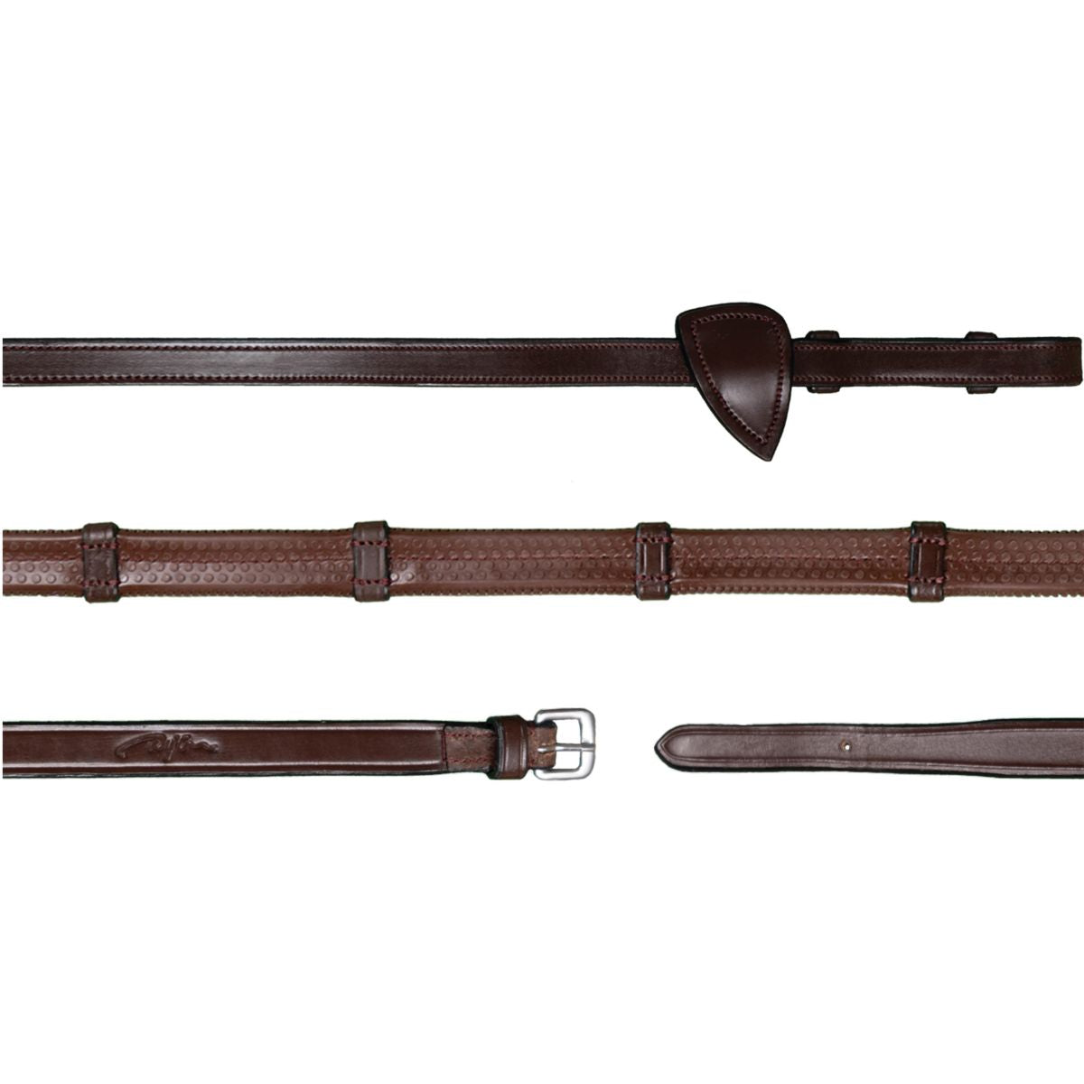 Dyon Riendas 7 Loops New English Collection 1/2 Caucho Marron