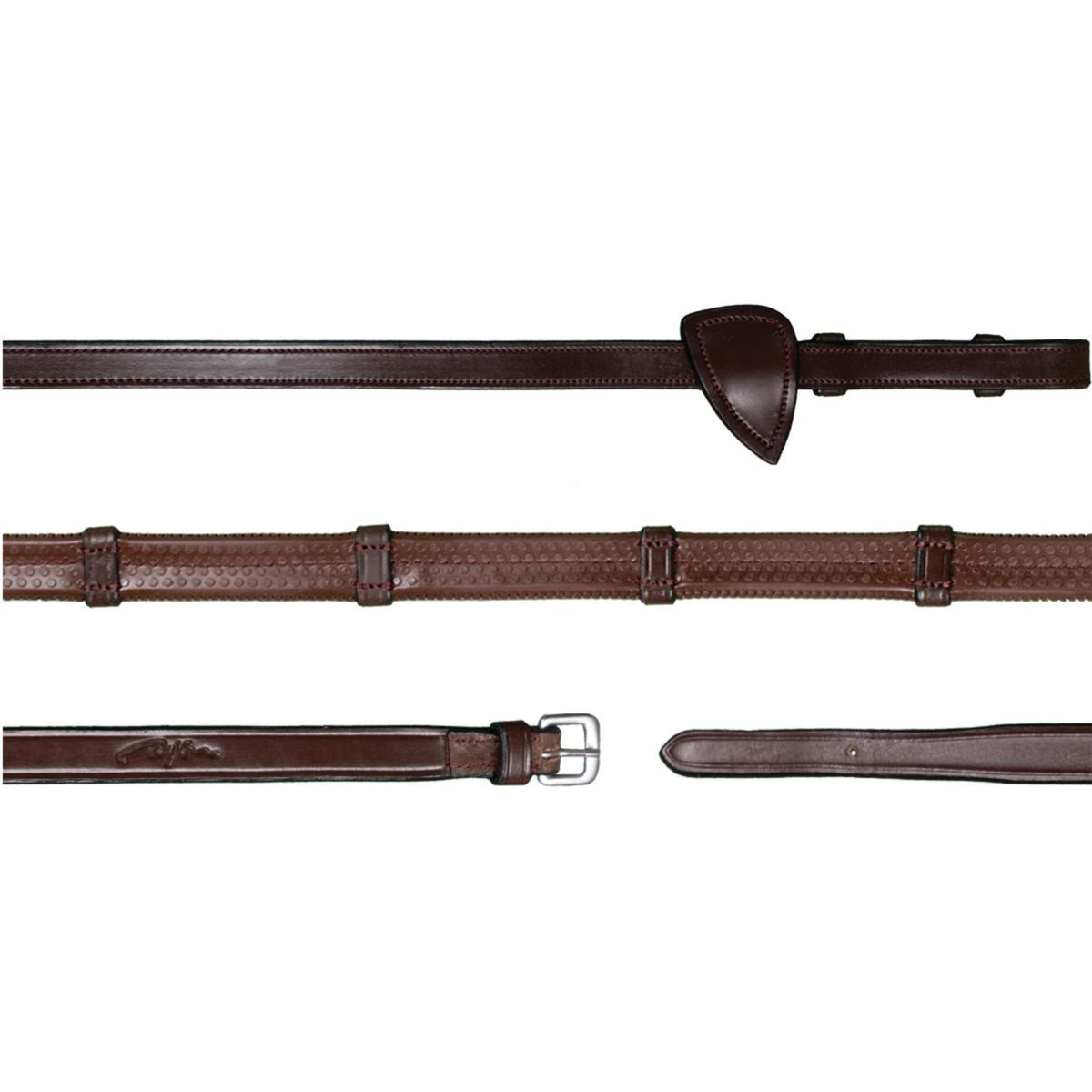 Dyon Riendas 7 Loops New English Collection 1/2 Caucho Marron