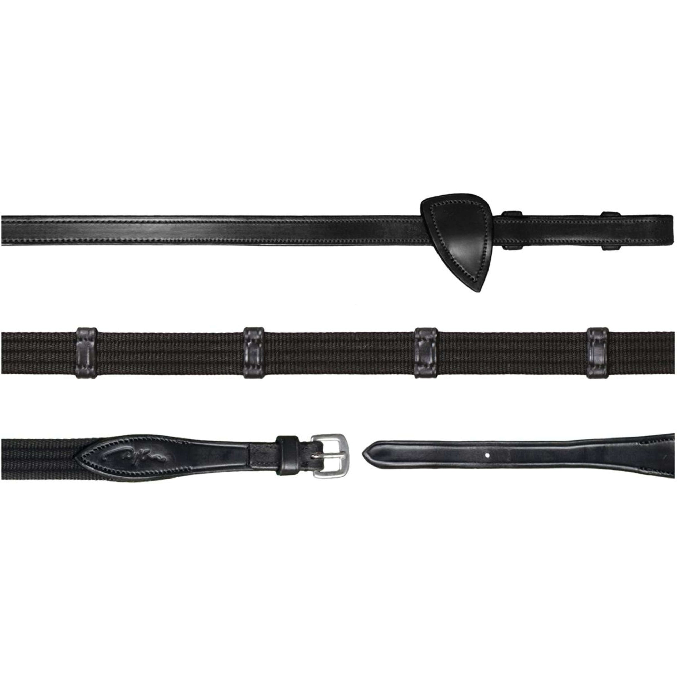 Dyon Riendas 9 Loops New English Collection 5/8 Caucho Negro