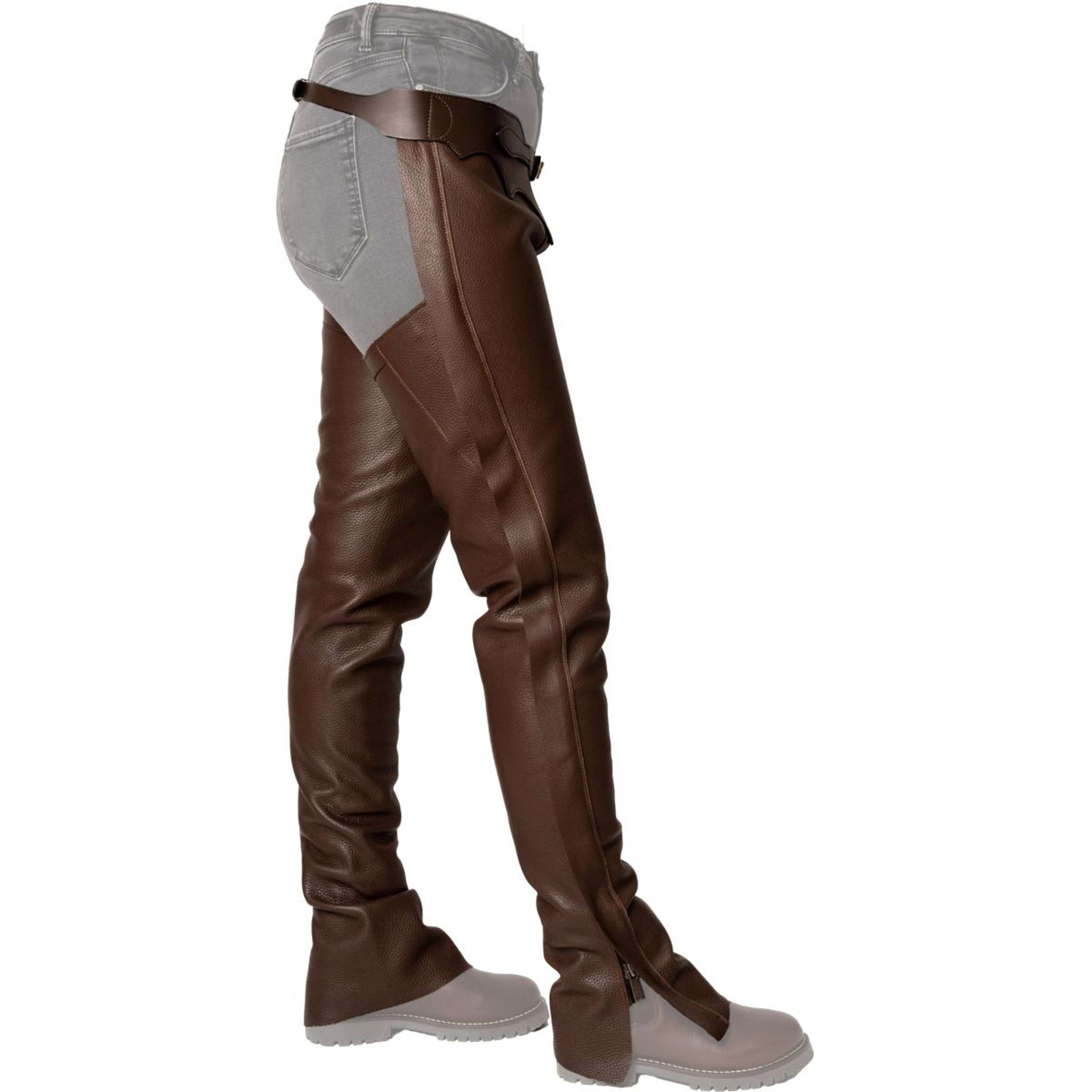 Dyon Chaps largos de Cuero Standard Marron