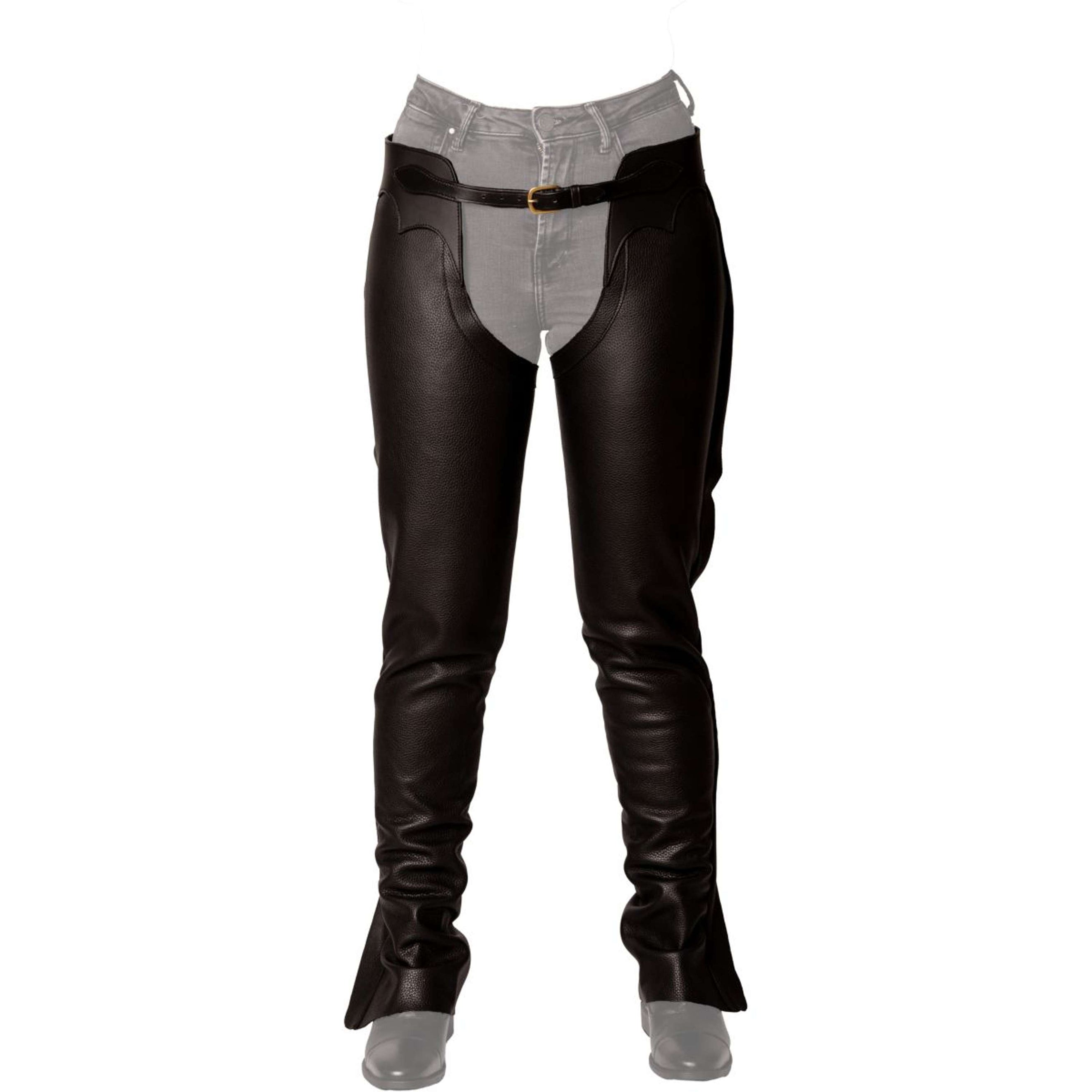 Dyon Chaps largos de Cuero Standard Negro