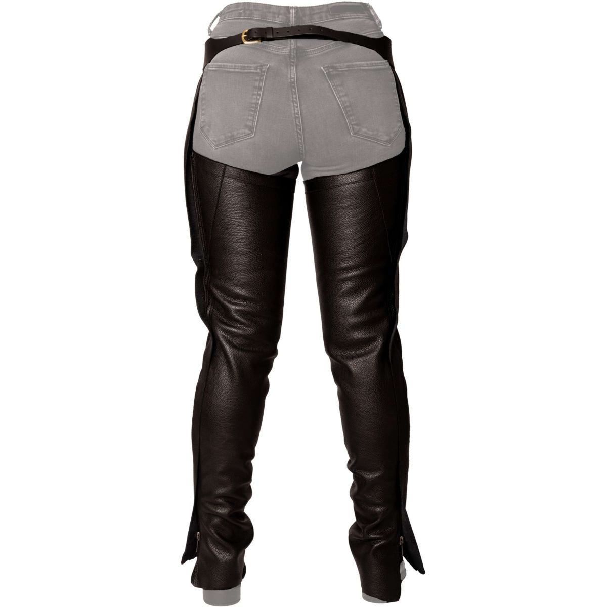 Dyon Chaps largos de Cuero Standard Negro