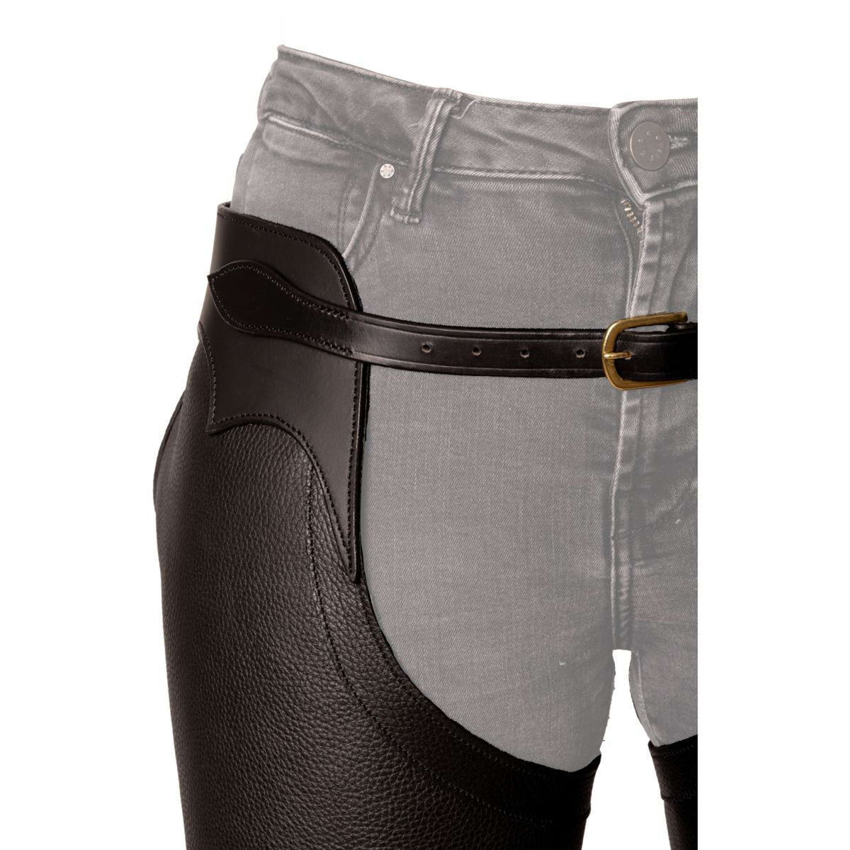 Dyon Chaps largos de Cuero Standard Negro