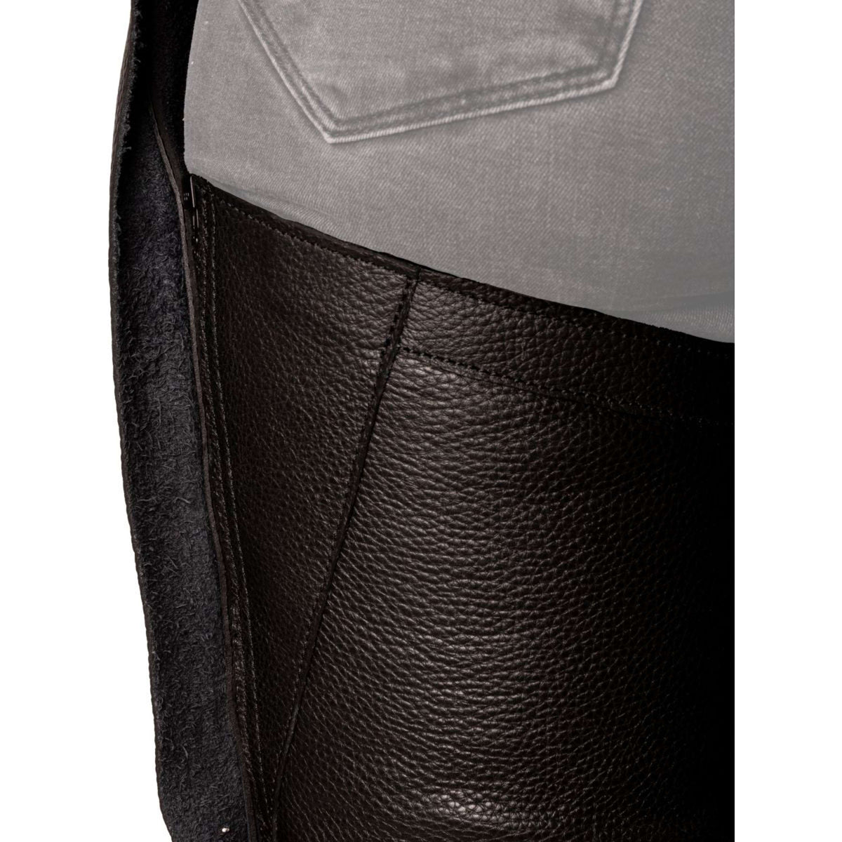 Dyon Chaps largos de Cuero Standard Negro