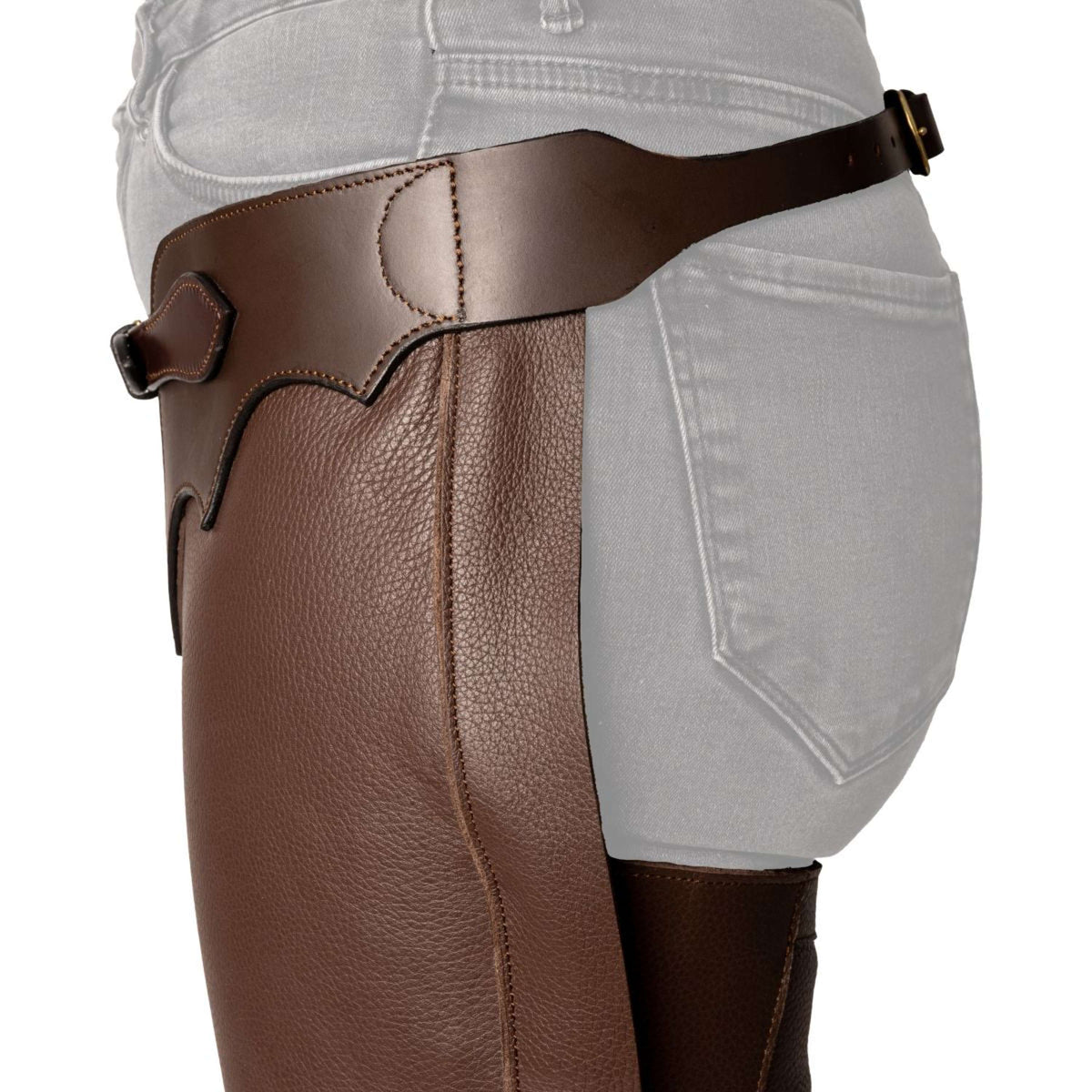 Dyon Chaps largos de Cuero Standard Marron