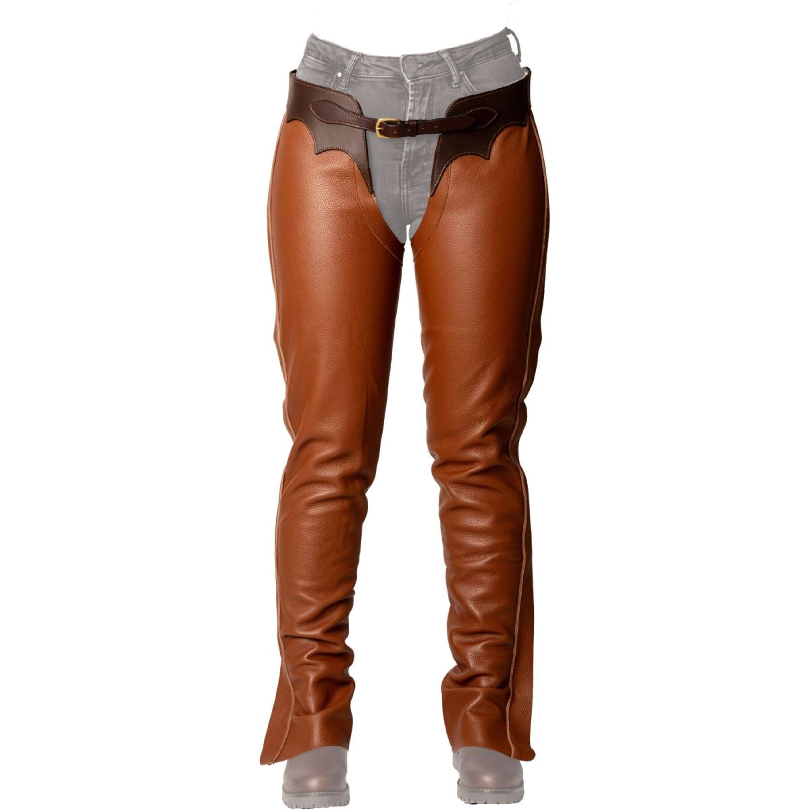 Dyon Chaps largos de Cuero Standard Cognac
