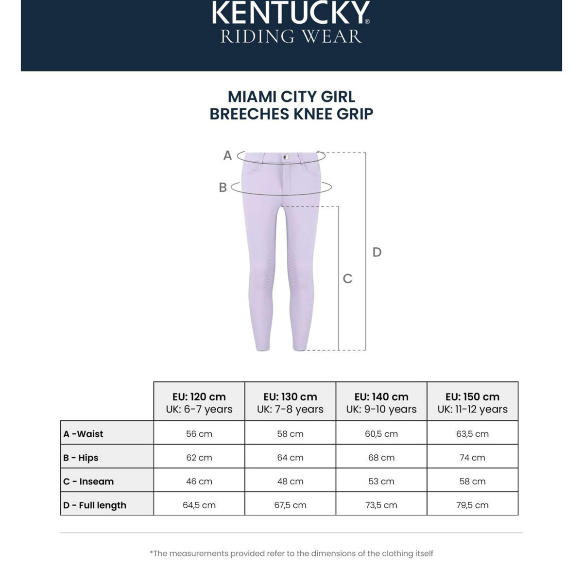Kentucky Pantalón de Equitación Miami City Knee Grip Girls Old Rose