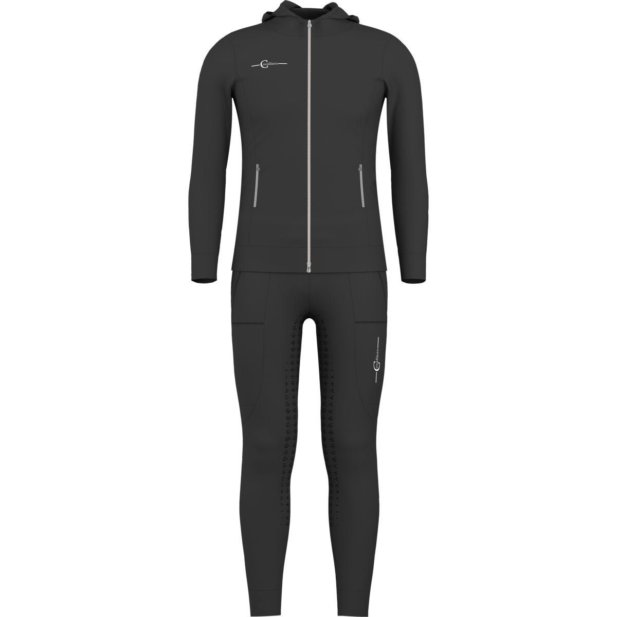 Covalliero Pantalón de Equitación + Sudadera con Cremallera Niños Graphite