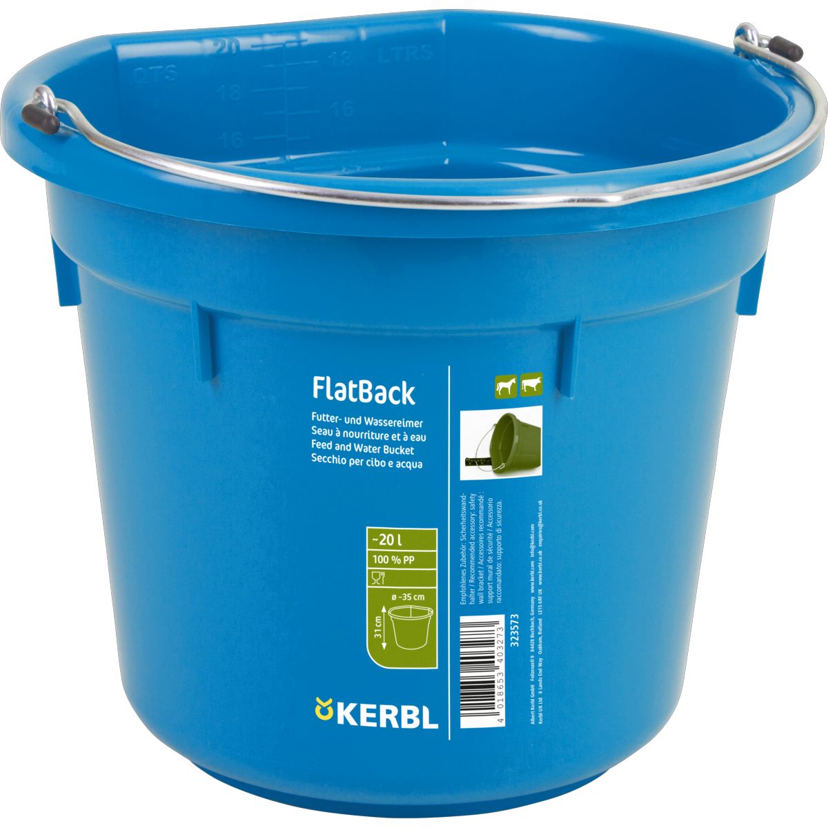 Kerbl Secchio con lato piatto Azul Real