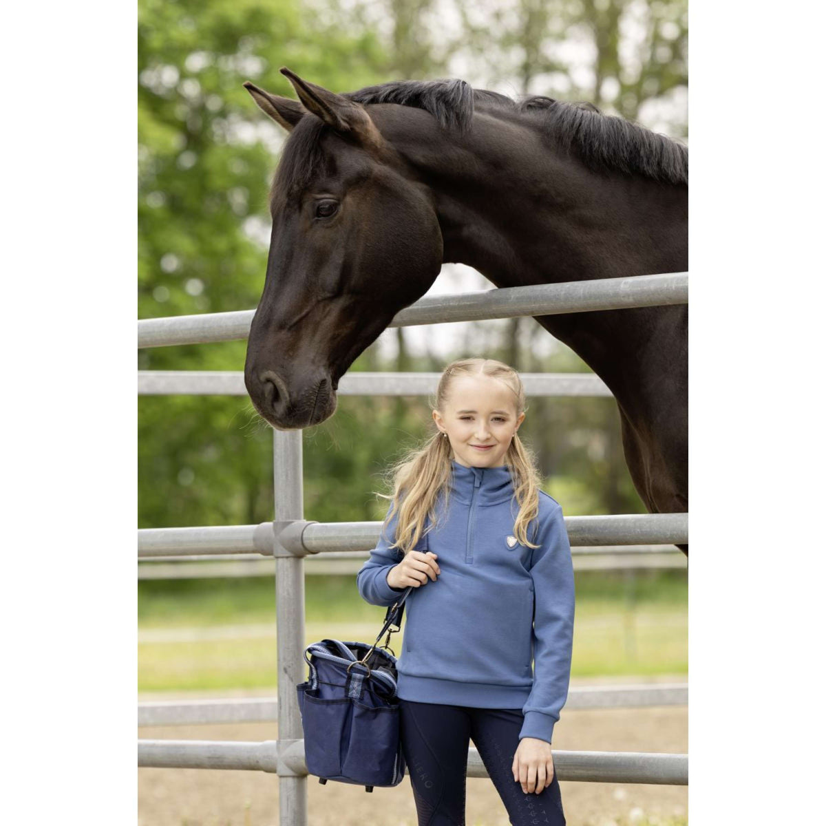 Covalliero Hoodie SS26 Niños Smoked Blue