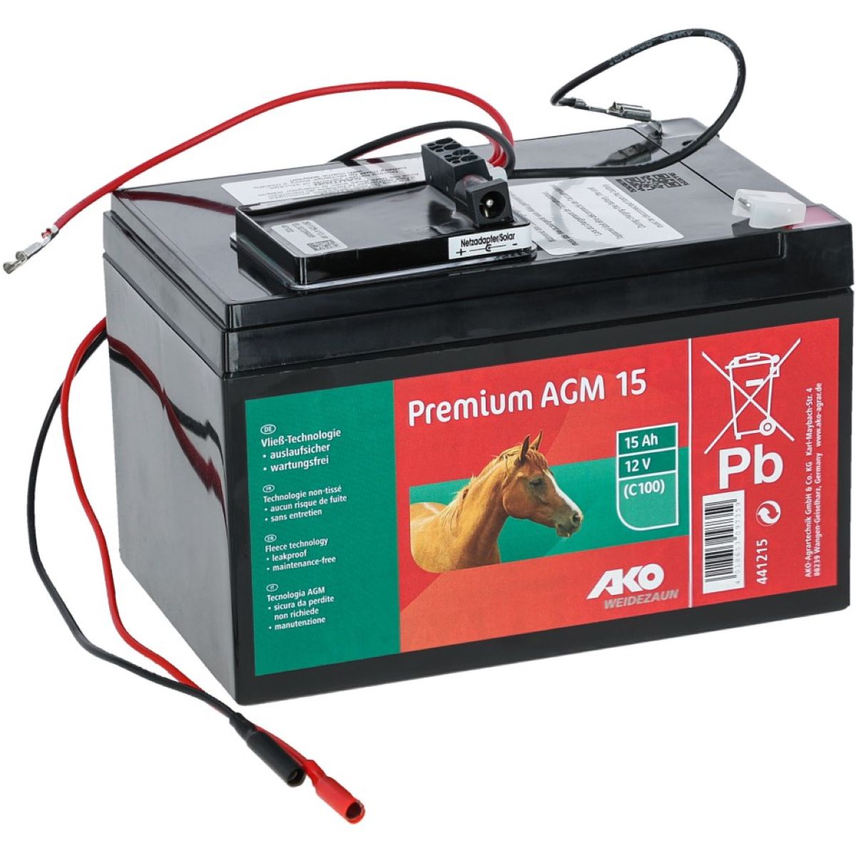 Ako Premium AGM 15 Ah Complete Set Negro