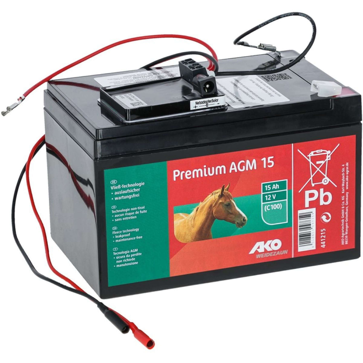 Ako Premium AGM 15 Ah Complete Set Negro