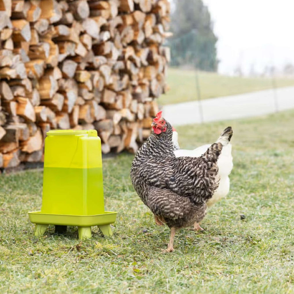 Kerbl Bebedero para Aves en un soporte Verde