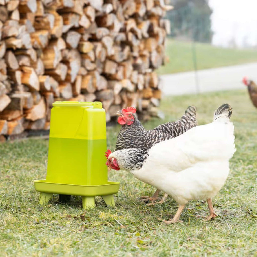 Kerbl Bebedero para Aves en un soporte Verde