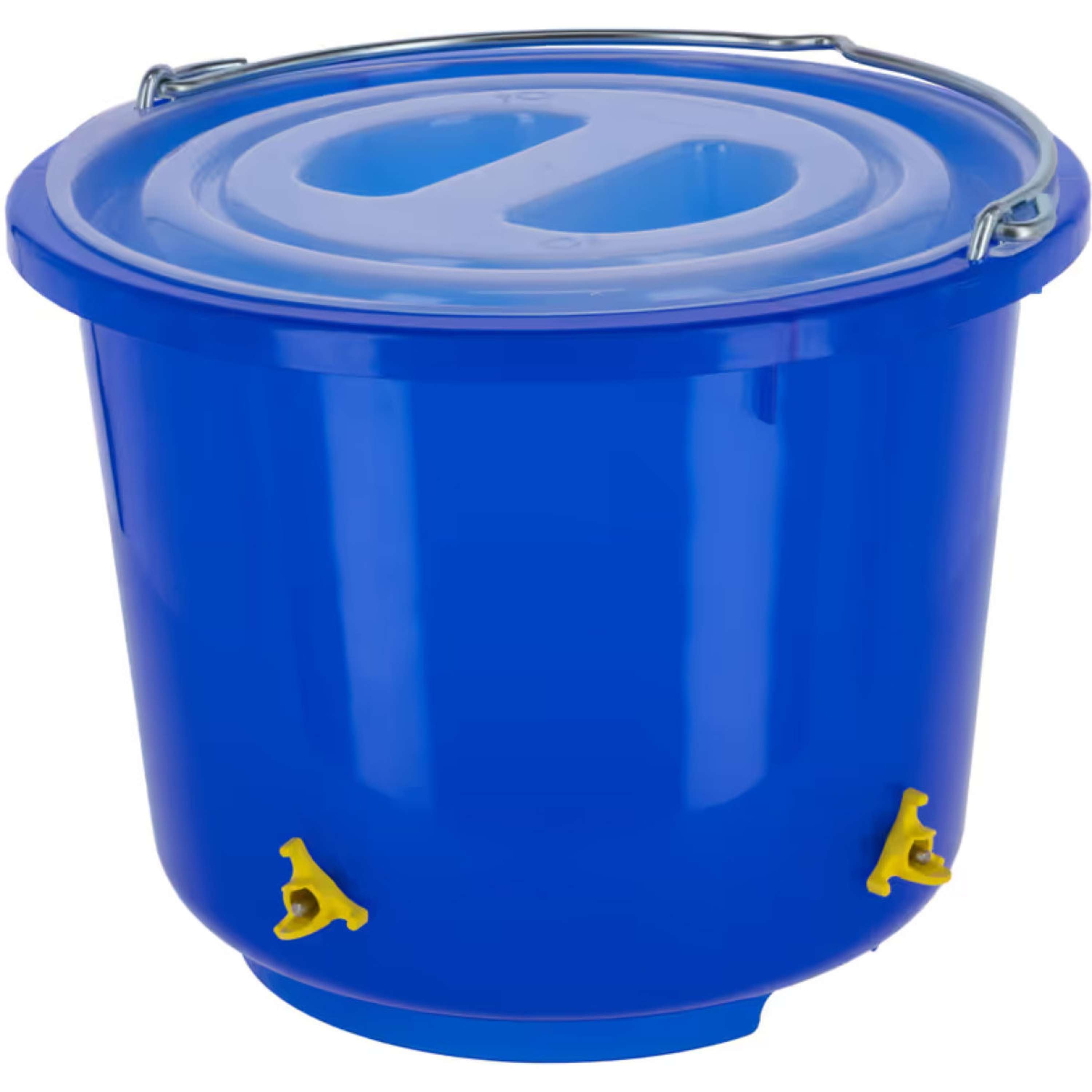 Kerbl Cubo Bebedero para Aves con 4 bebederos de tetina Azul
