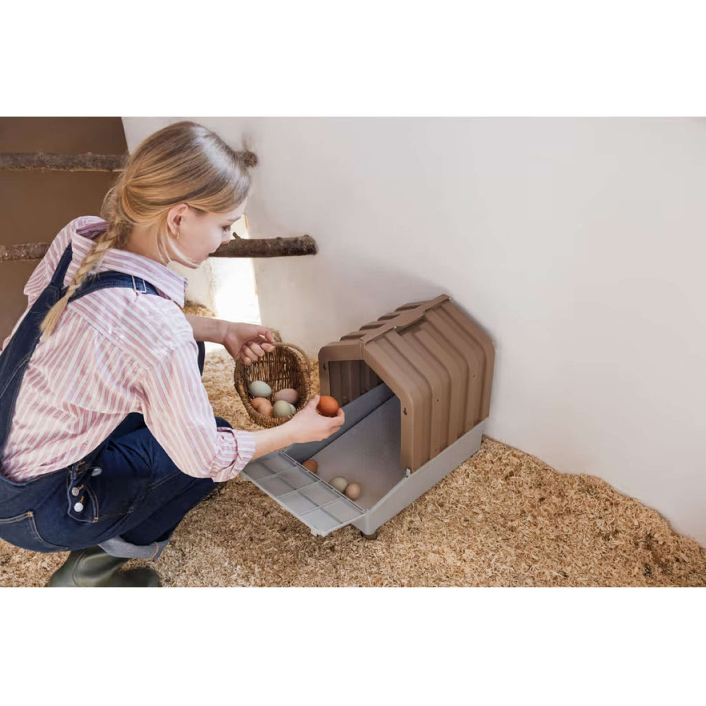 Kerbl Nido de Puesta para Aves de Corral con Bandeja Recolectora Marron/Gris