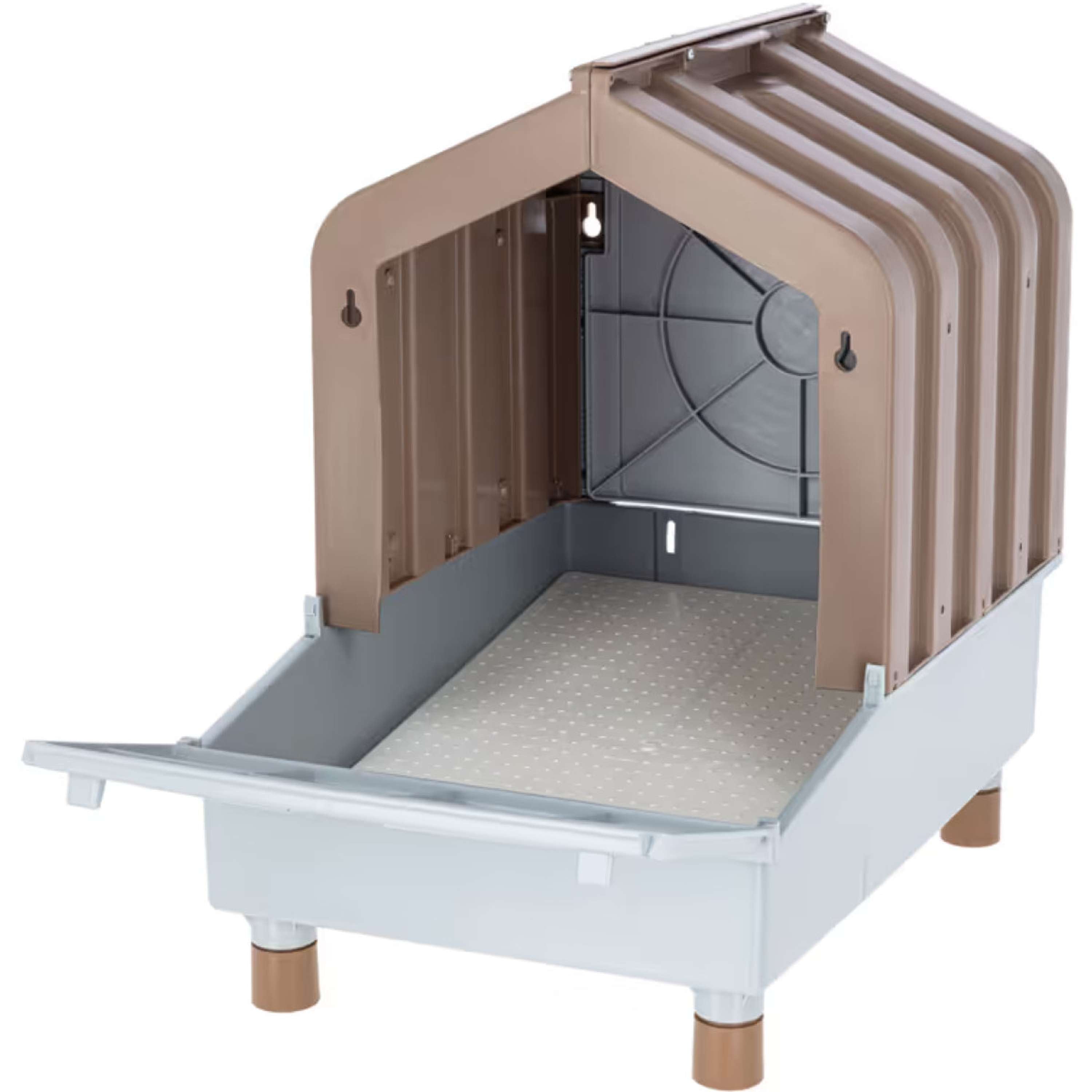 Kerbl Nido de Puesta para Aves de Corral con Bandeja Recolectora Marron/Gris