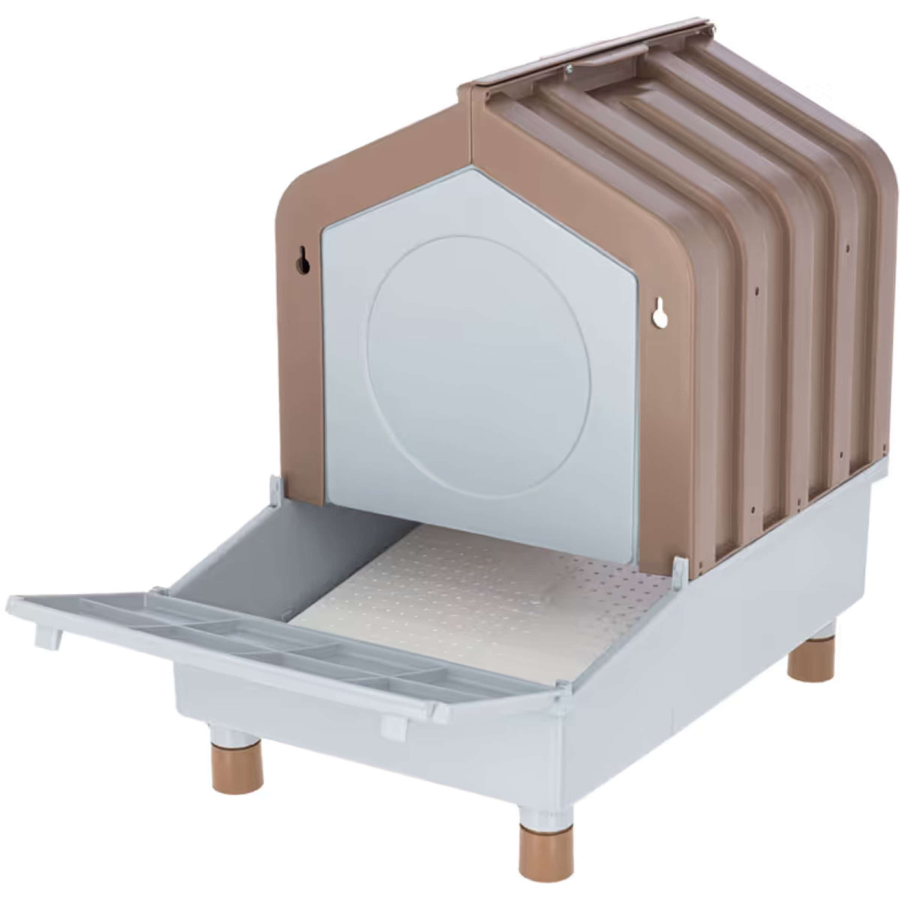 Kerbl Nido de Puesta para Aves de Corral con Bandeja Recolectora Marron/Gris