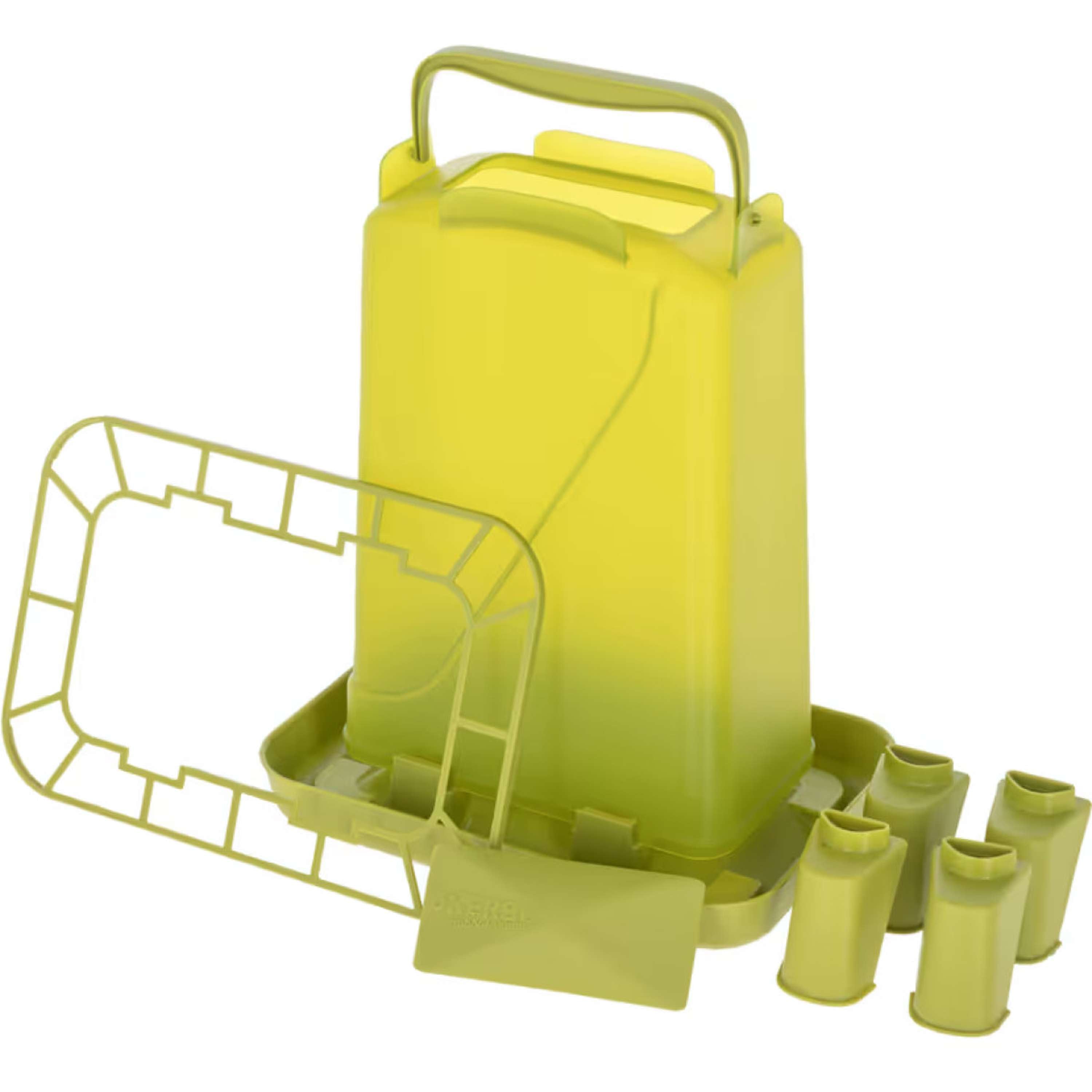 Kerbl Alimentador Automático en un soporte Verde
