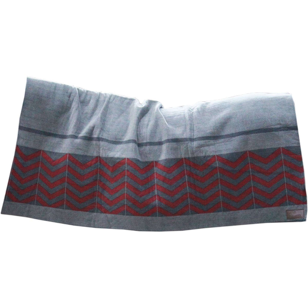 Kentucky Horsewear Manta de Forro Polar Heavy Square Fishbone Gris/Rojo Bordeaux