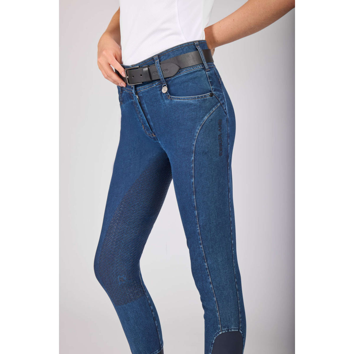 Kingsland Pantalón de Equitación KLKayce Denim Full Grip Navy