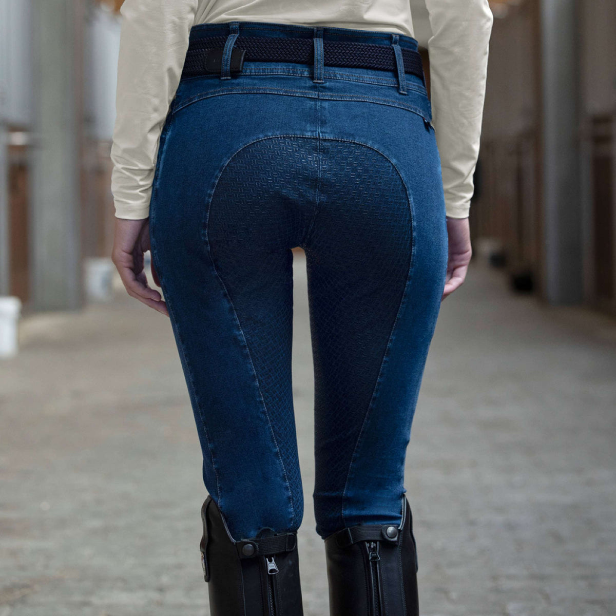 Kingsland Pantalón de Equitación KLKayce Denim Full Grip Navy
