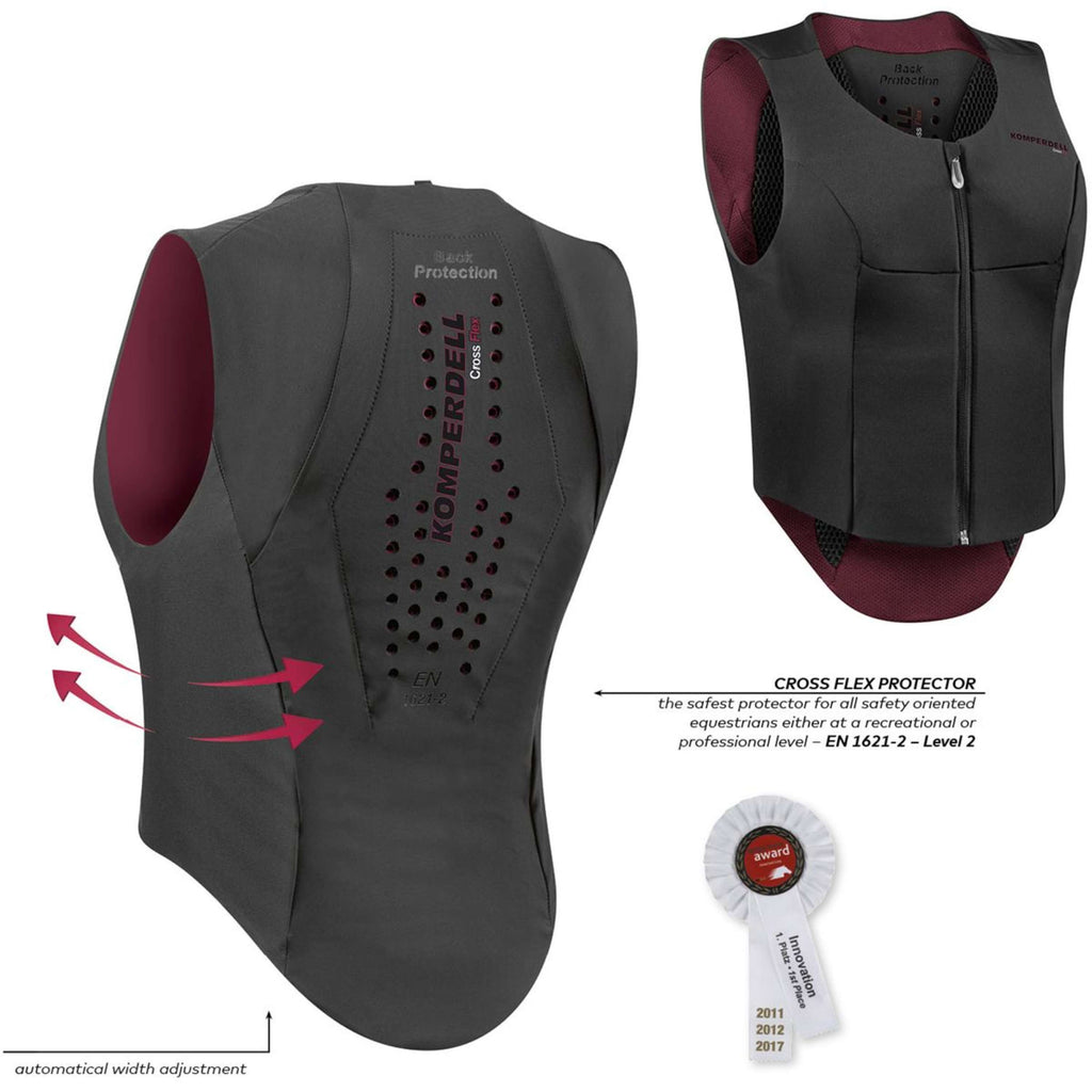 Komperdell Protector de Espalda Flexfit Slim Negro/Borgoña