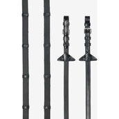 LeMieux Riendas Arika Soft Rubber with Stopper Negro/Plata