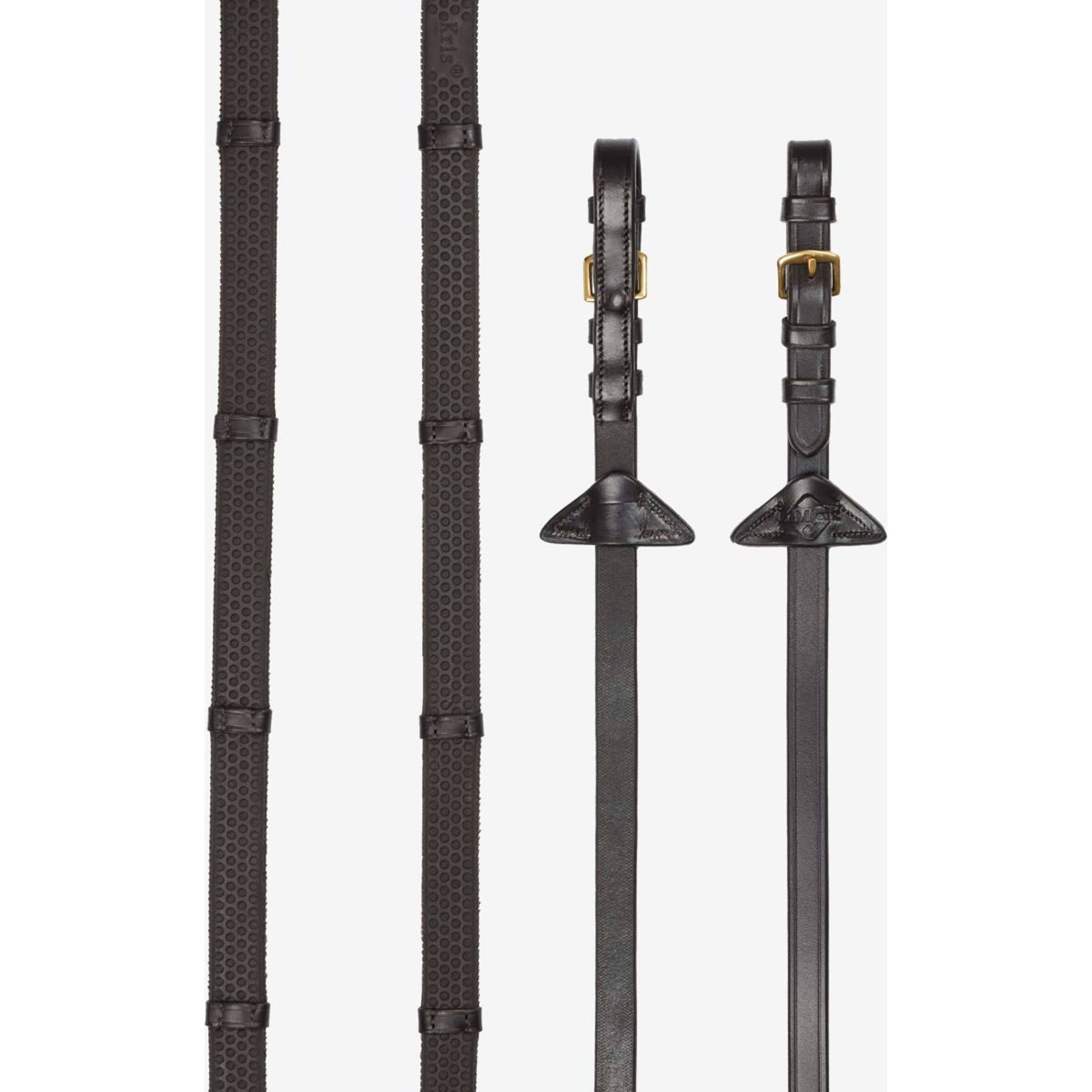 LeMieux Riendas Arika Soft Rubber with Stopper Marron/Laton