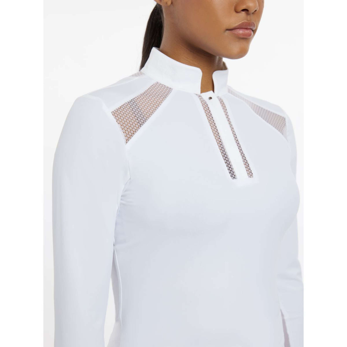 LeMieux Camiseta de Competición Camille Mangas Largas Blanco