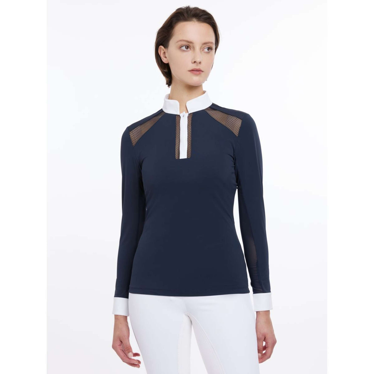 LeMieux Camiseta de Competición Camille Mangas Largas Navy