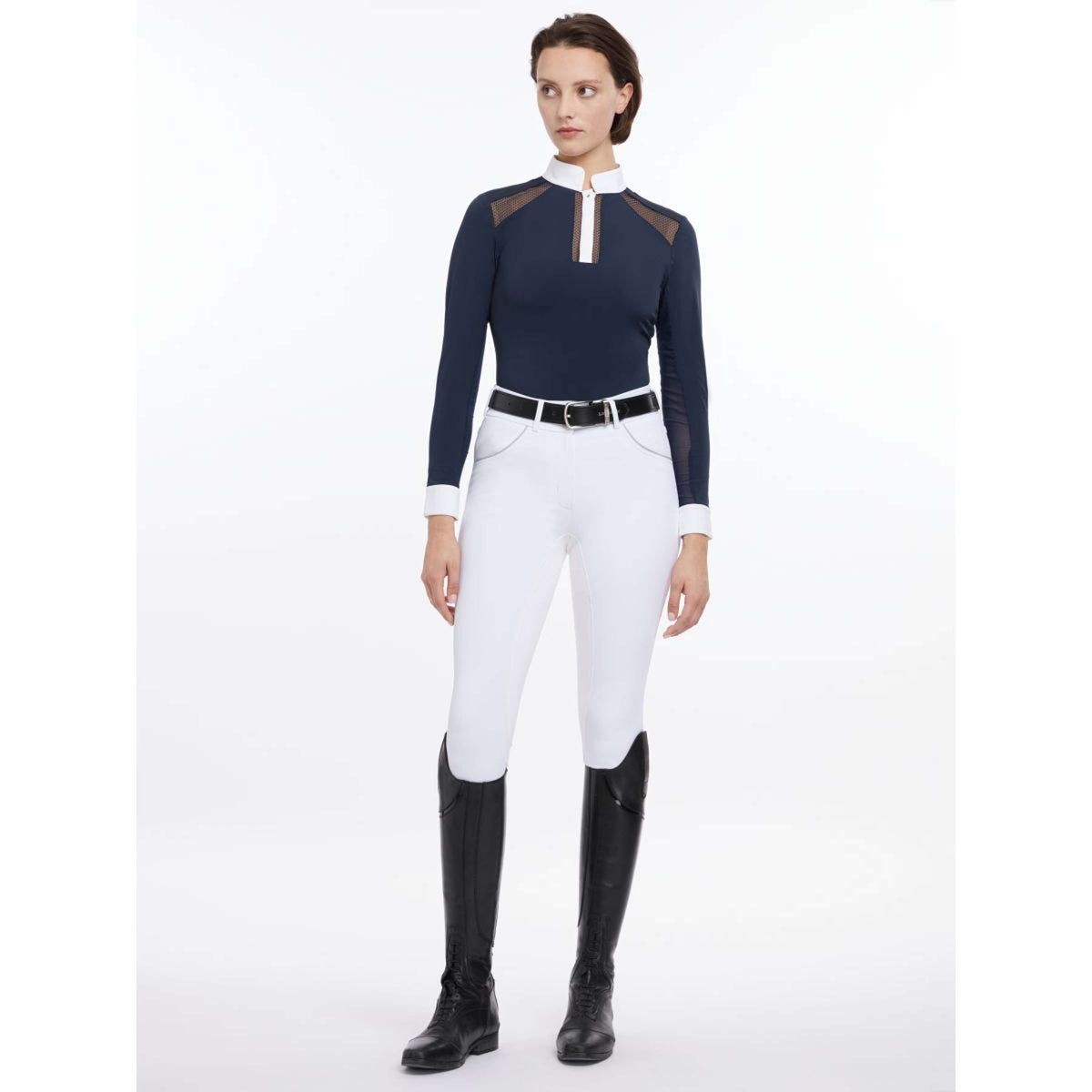LeMieux Camiseta de Competición Camille Mangas Largas Navy