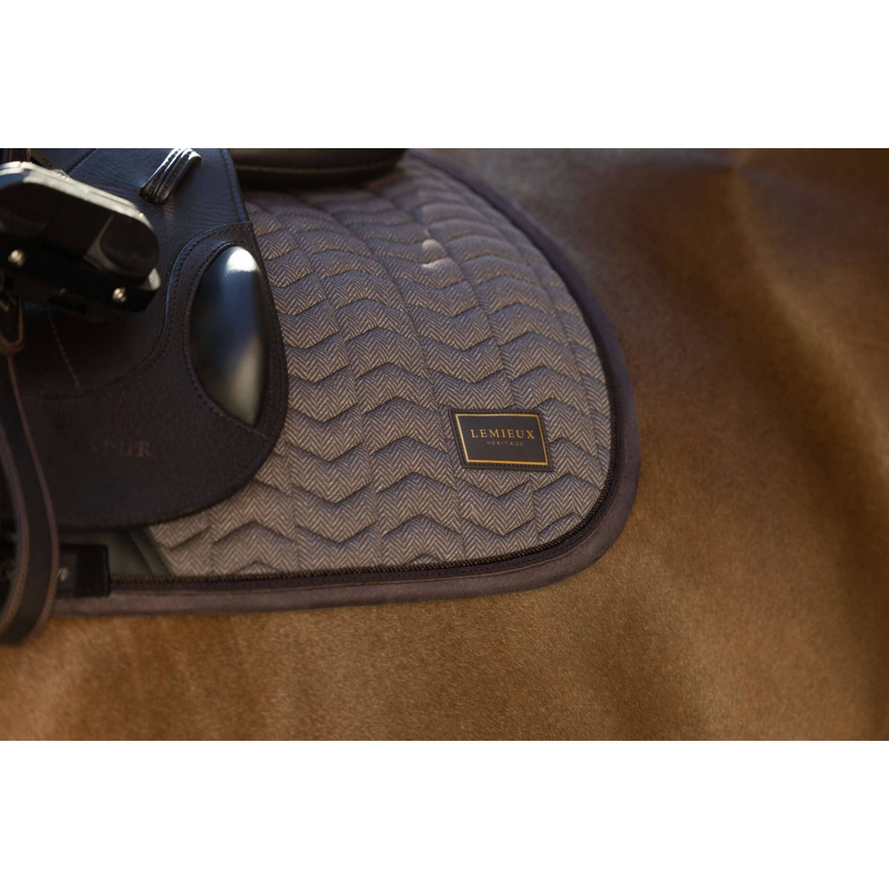LeMieux Mantilla Heritage Herringbone Square Saltando Cocoa