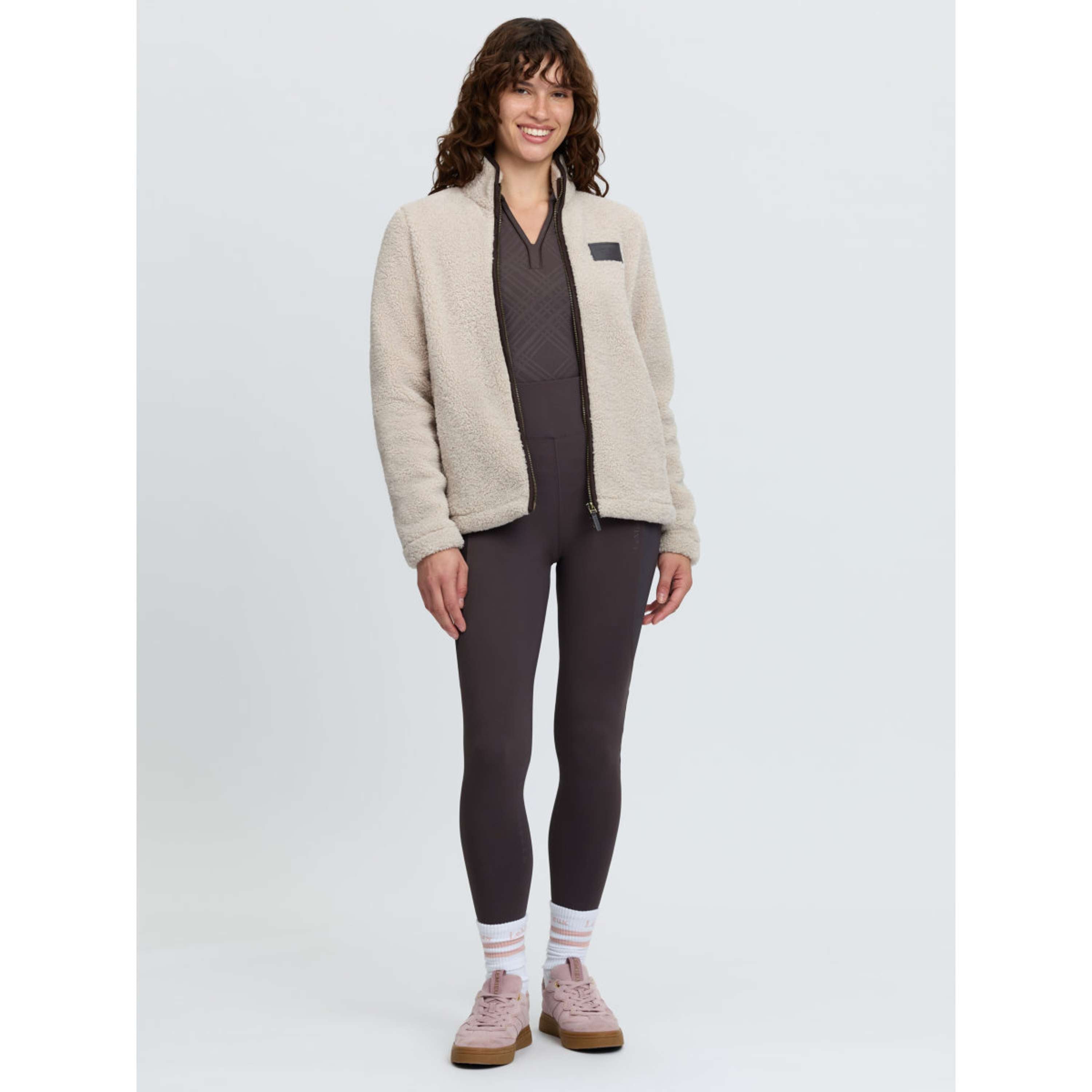 LeMieux Sudadera con capucha y cremallera Heritage Borg Zip Through Piedra