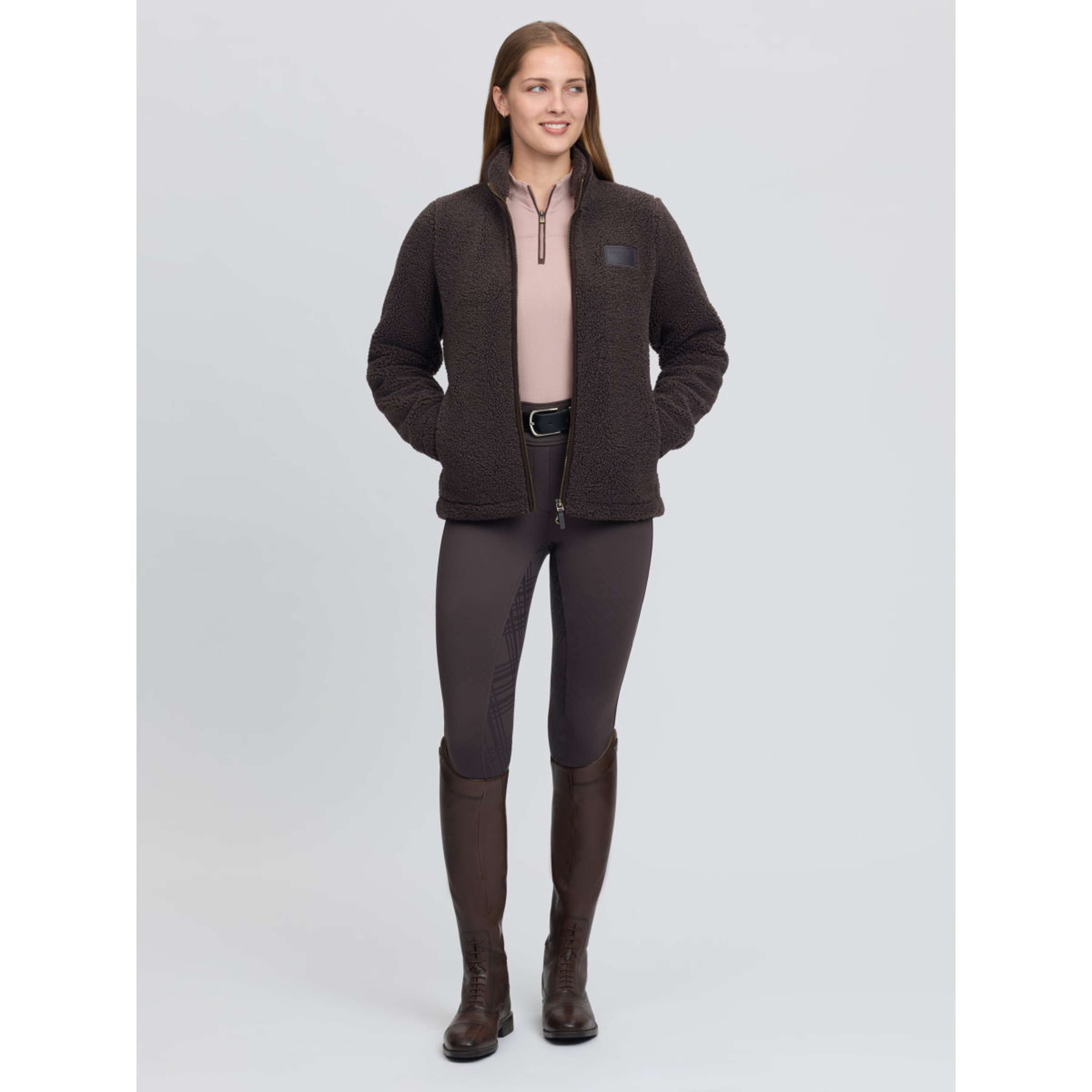 LeMieux Sudadera con capucha y cremallera Heritage Borg Zip Through Cocoa