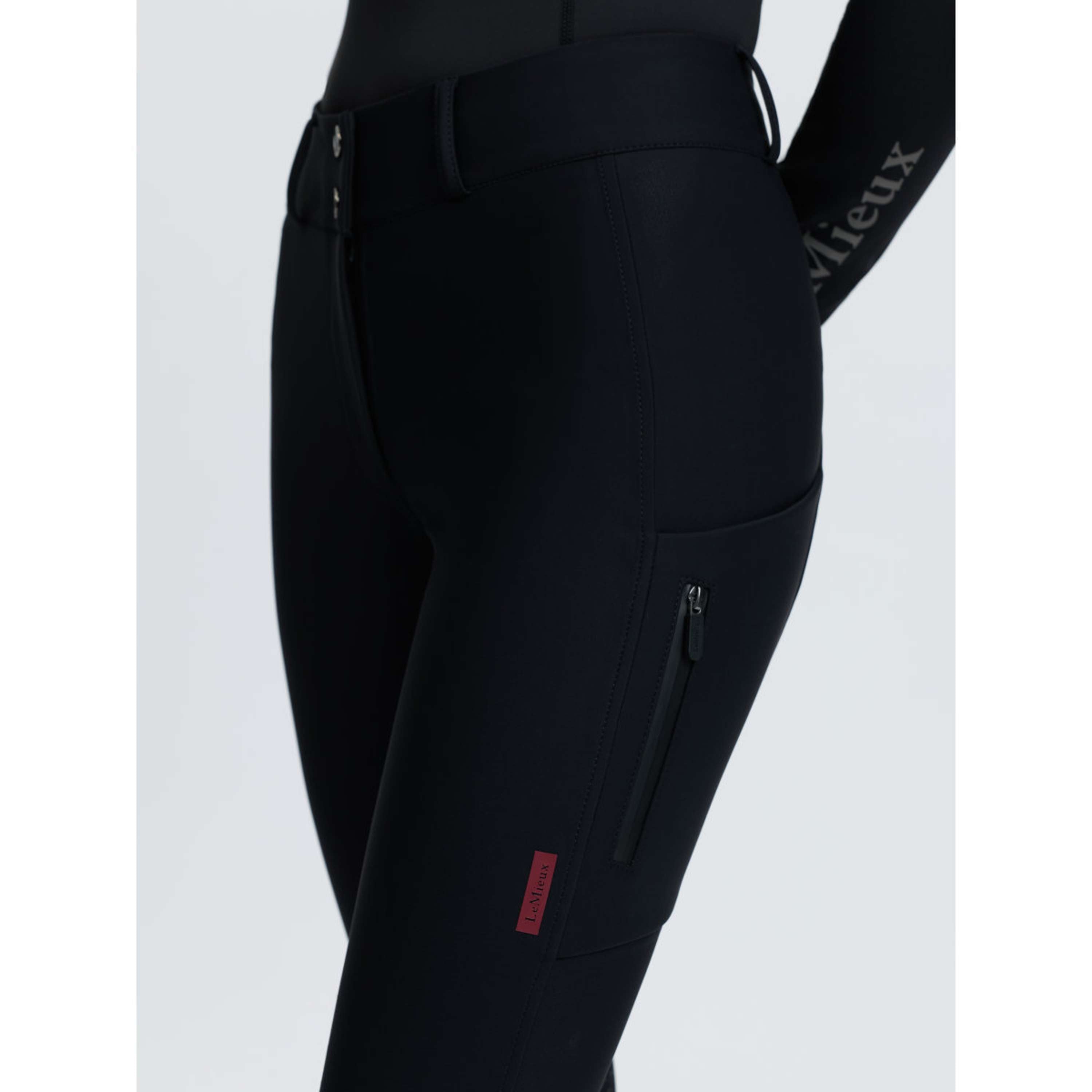 LeMieux Pantalón de Equitación Stormwear Agarre de rodilla Negro