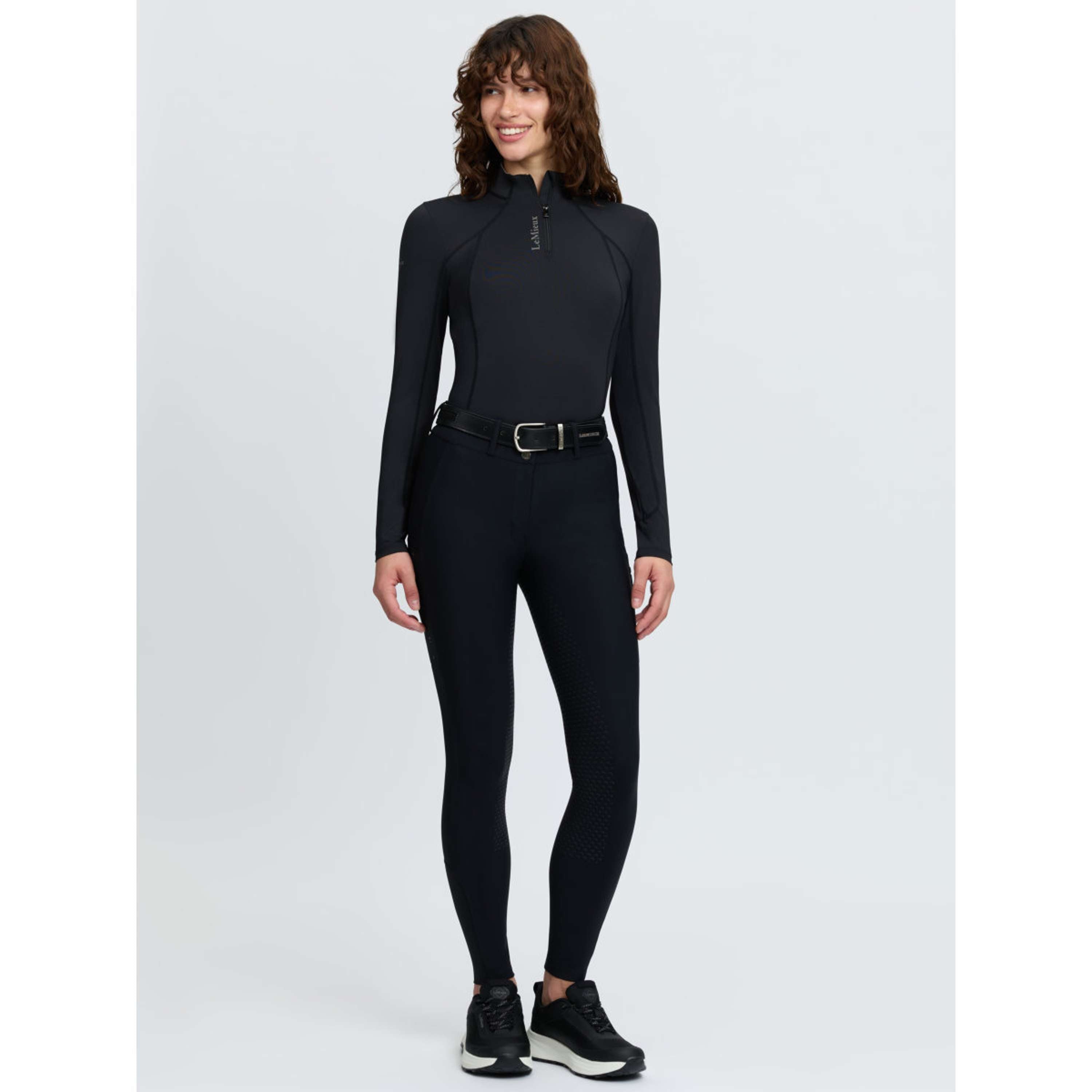 LeMieux Pantalón de Equitación Stormwear Agarre de rodilla Negro