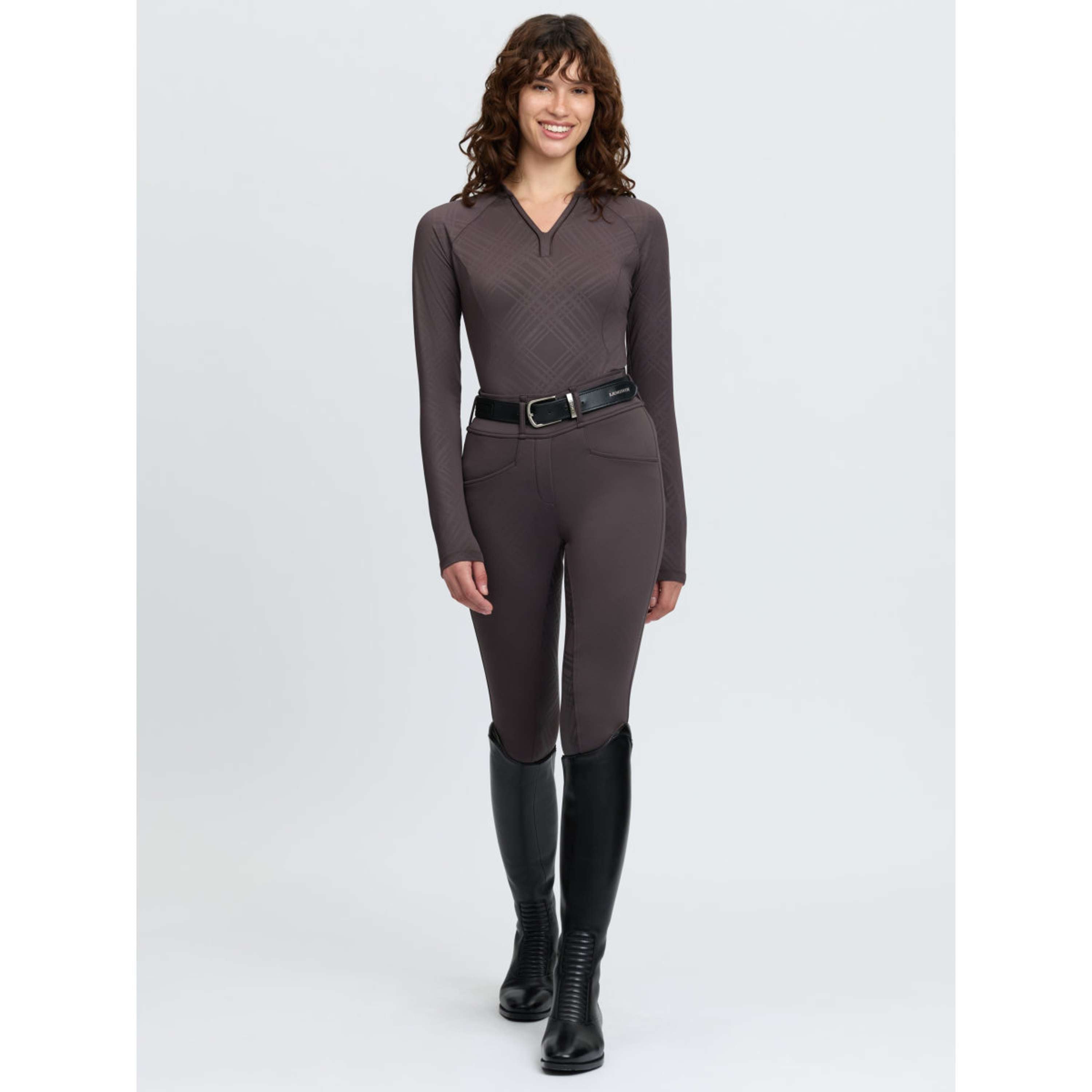 LeMieux Baselayer Heritage Check Mangas Largas Cocoa