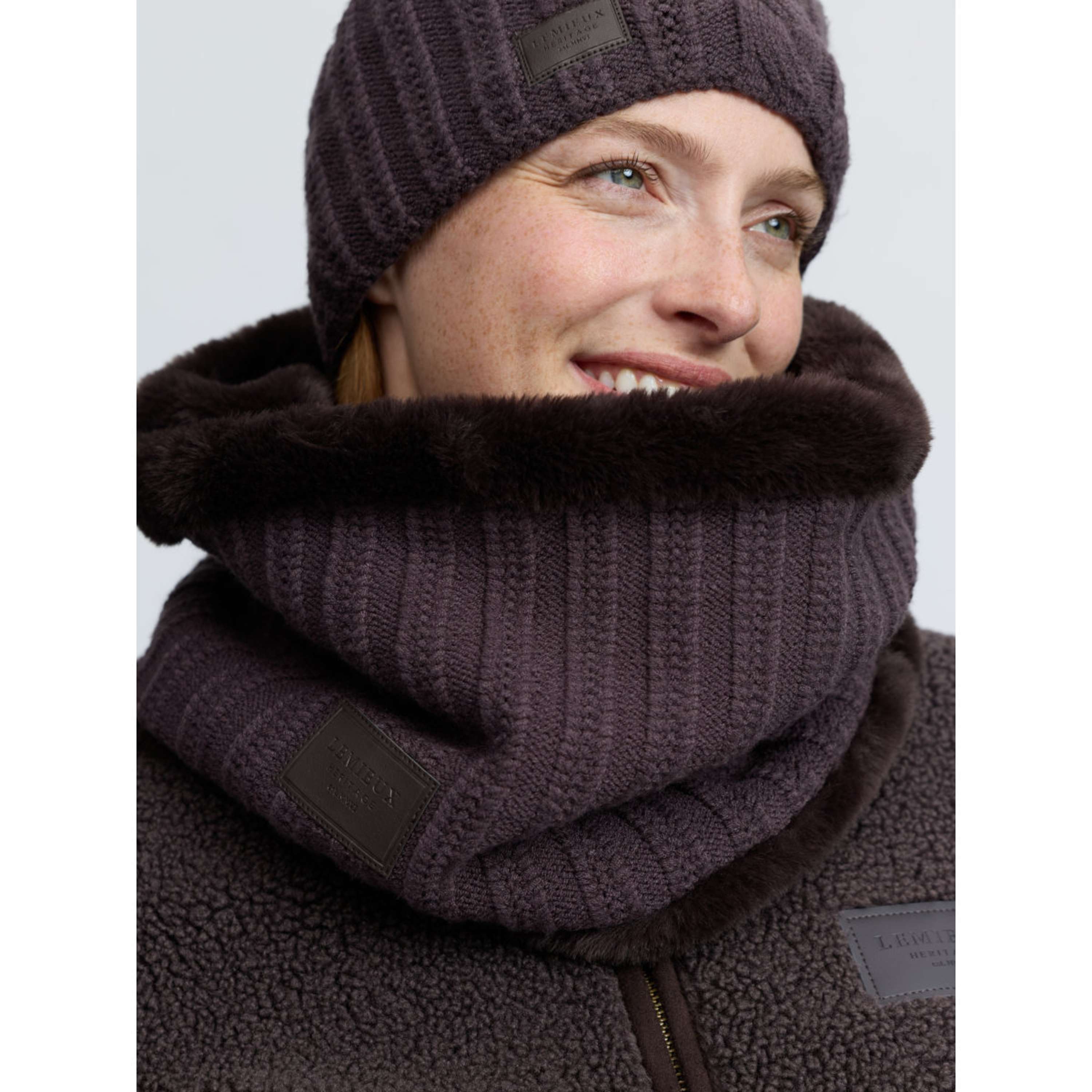 LeMieux Calentador de Cuello Heritage Knitted Cocoa