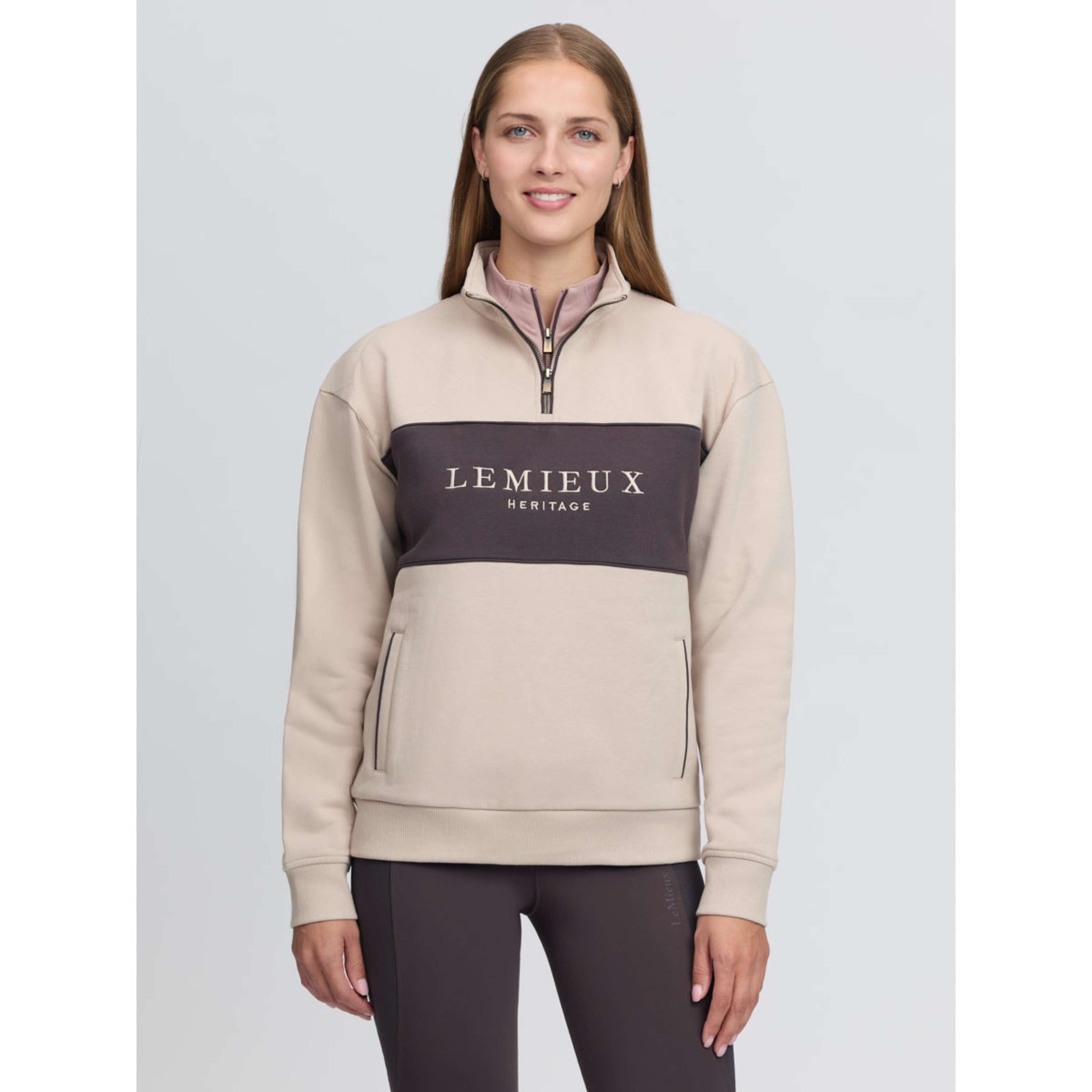 LeMieux Suéter Heritage Quarter Zip Piedra